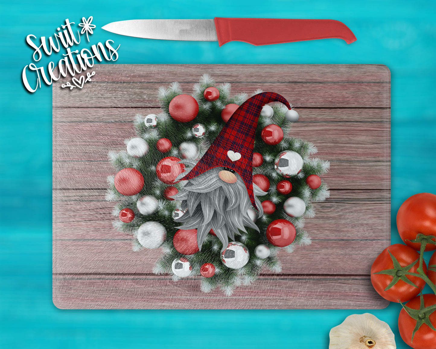 Gnome in Wreath Cutting Board (CB09)