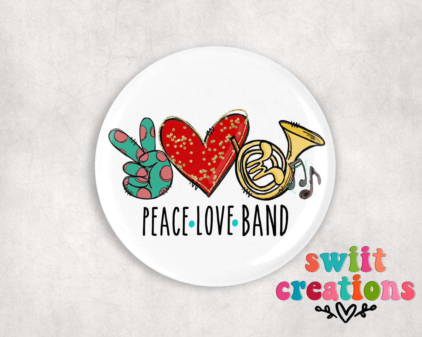 Band Pin Button 2.25"