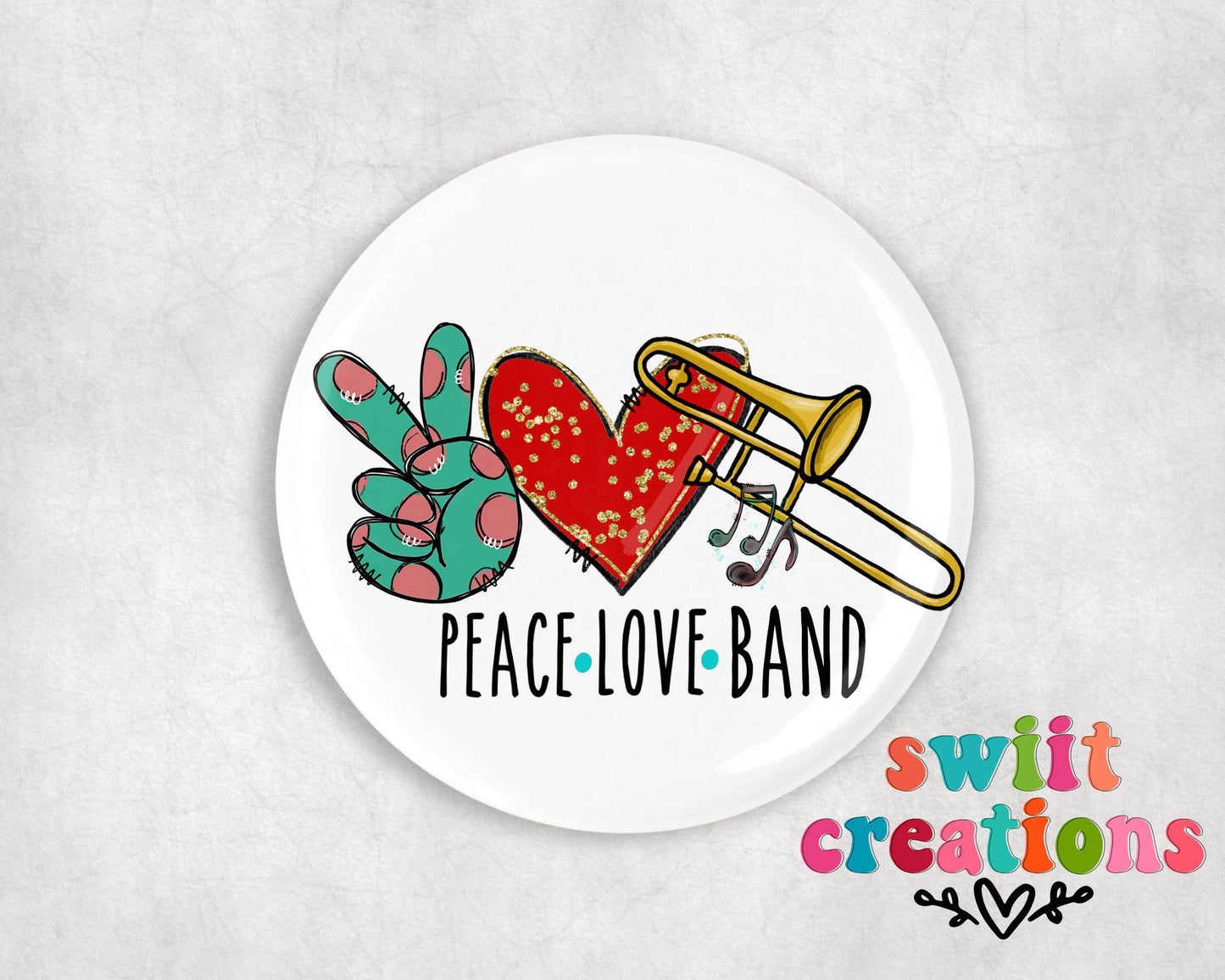 Band Pin Button 2.25"