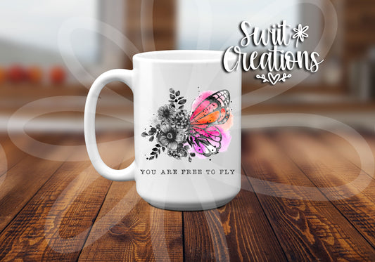 You are Free To Fly Ceramic Coffee Mug