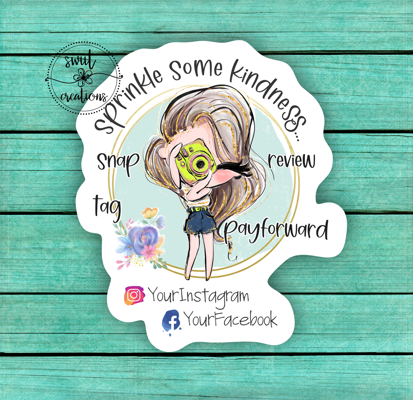 Sprinkle Kindness Leave a Review Sticker (SB16)