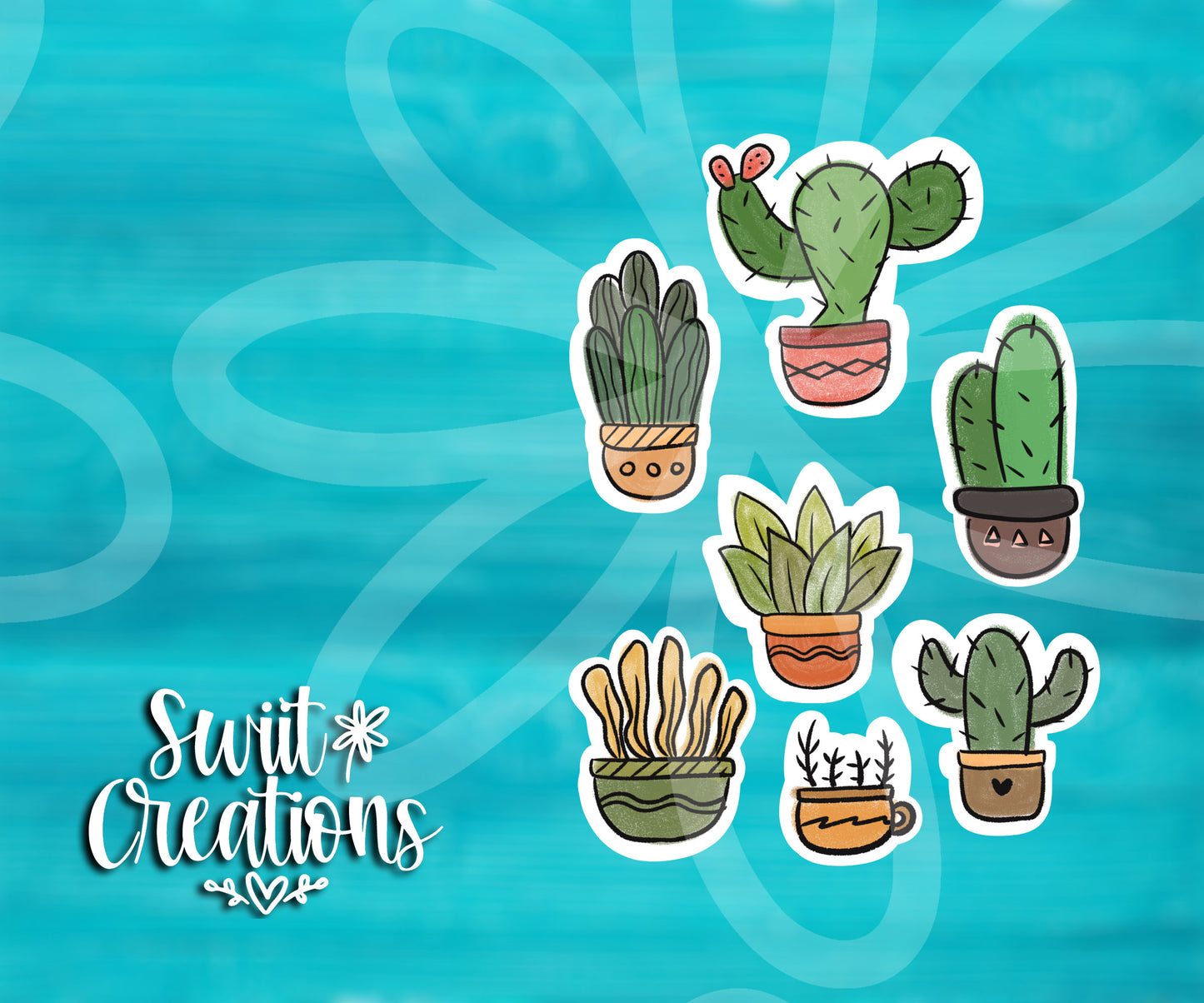 Cactus Waterproof Sticker Sheet (SS175) | SCD