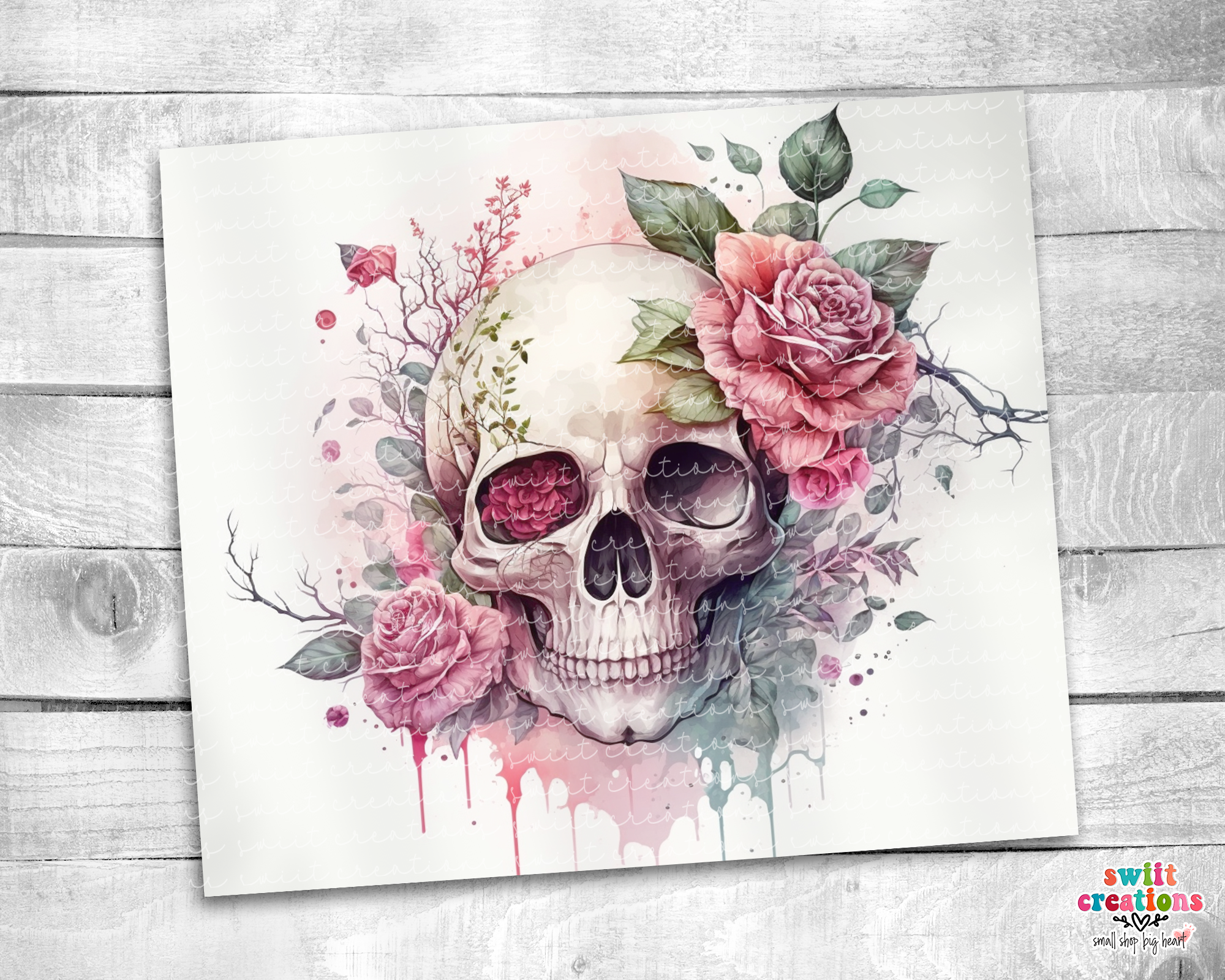 Rose Skull Tumbler (T407)