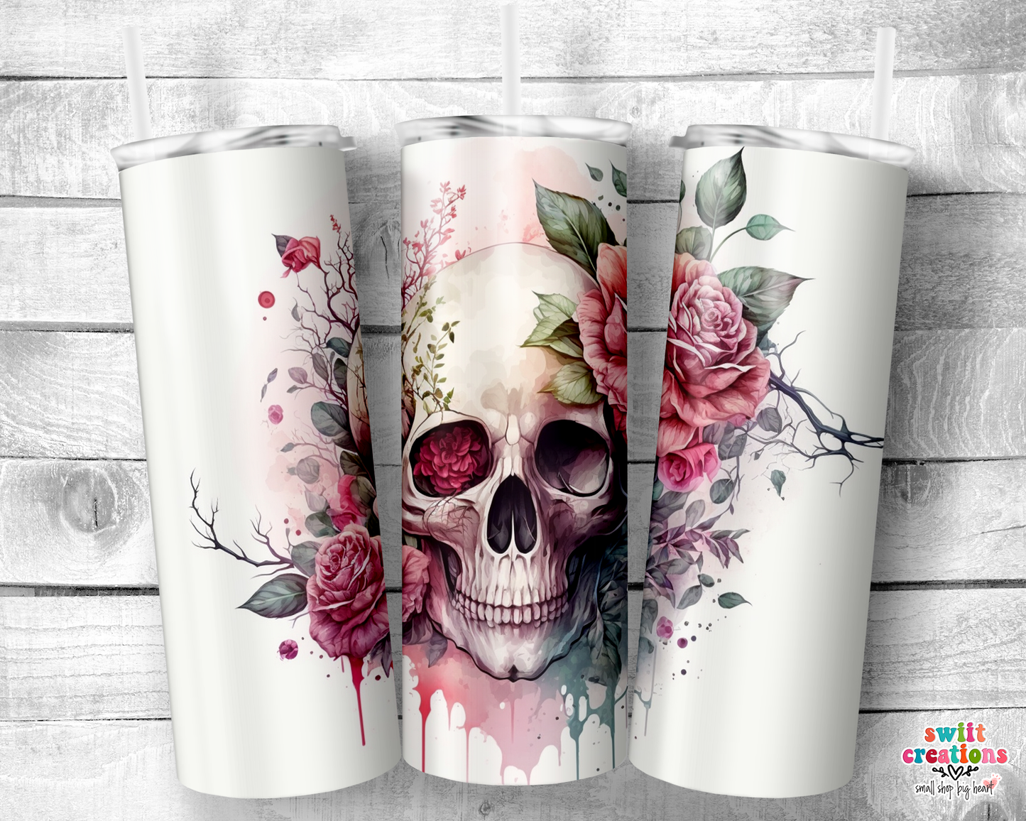 Rose Skull Tumbler (T407)