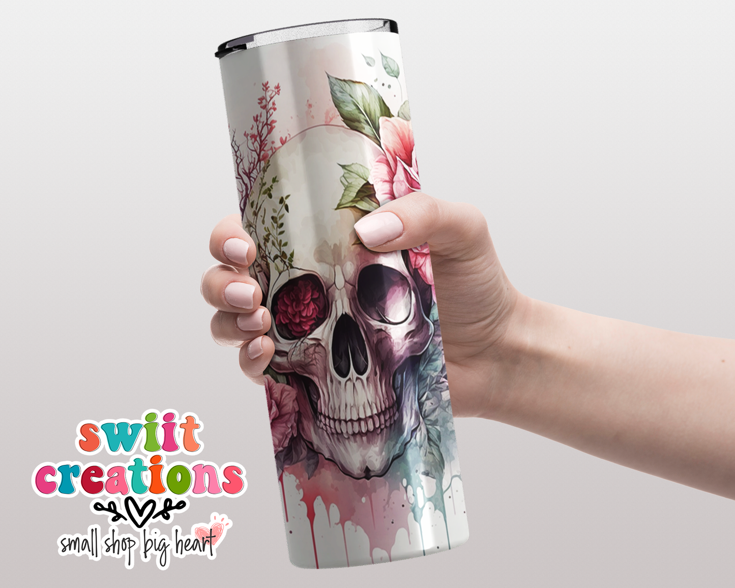 Rose Skull Tumbler (T407)