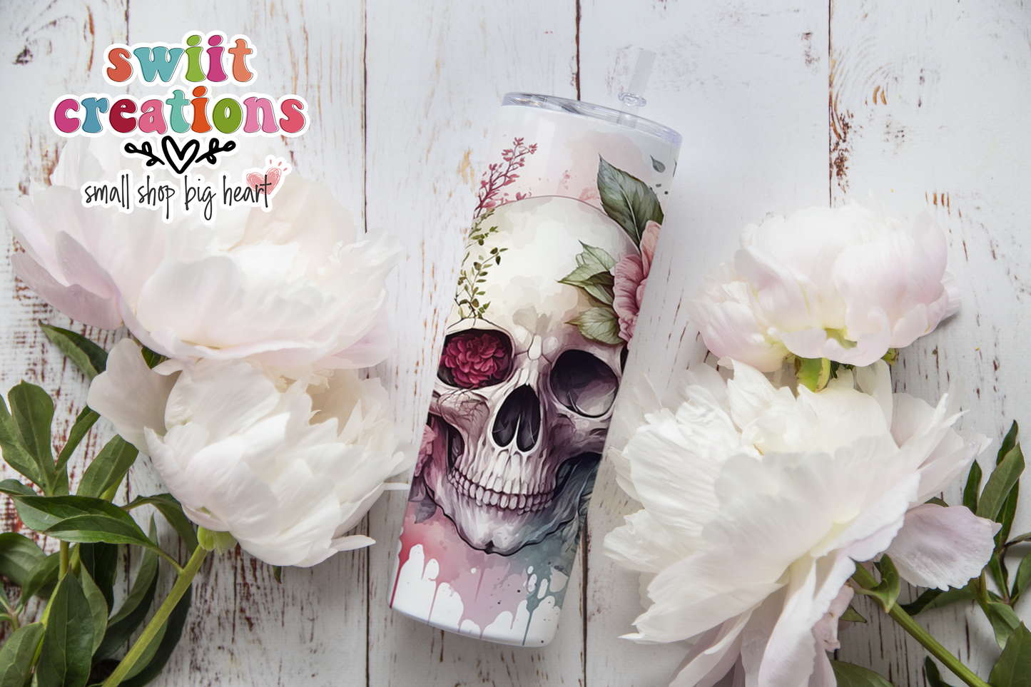 Rose Skull Tumbler (T407)