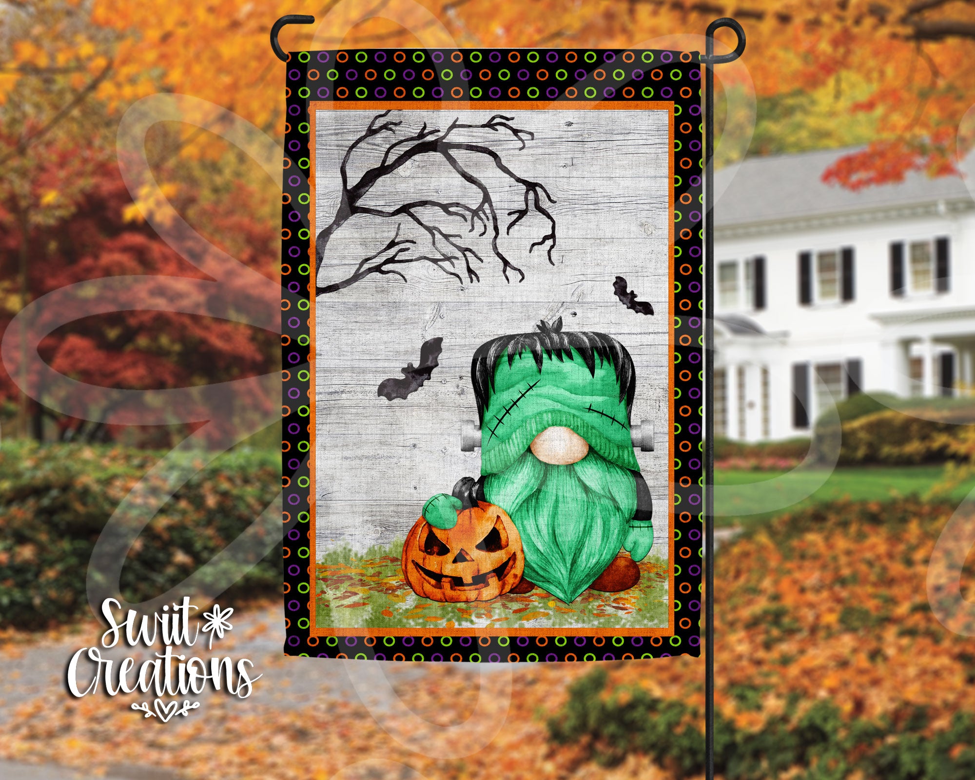 Frankenstein Gnome Halloween Flag (YF36)