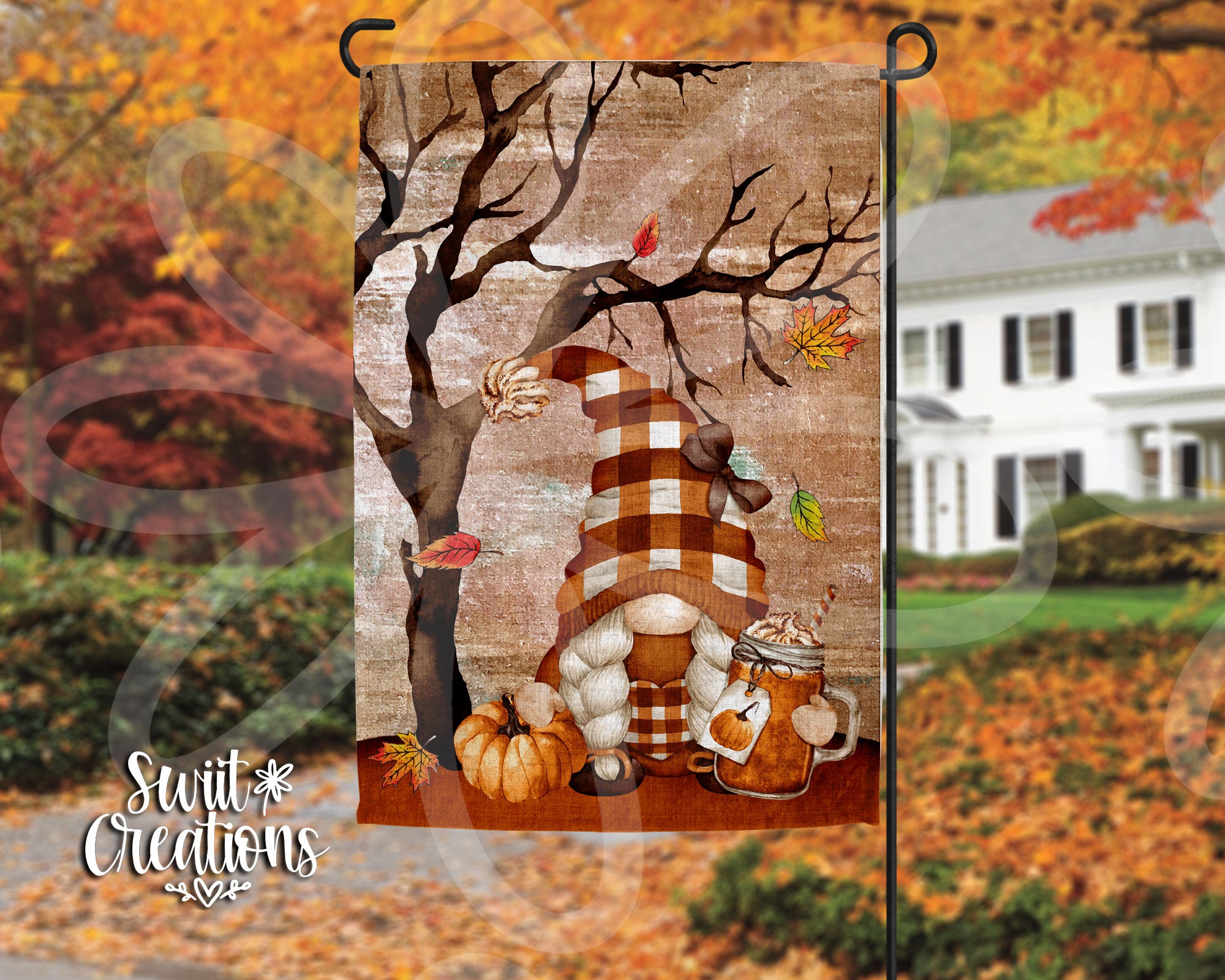 Fall Gnome with Pumpkins Flag (YF38)