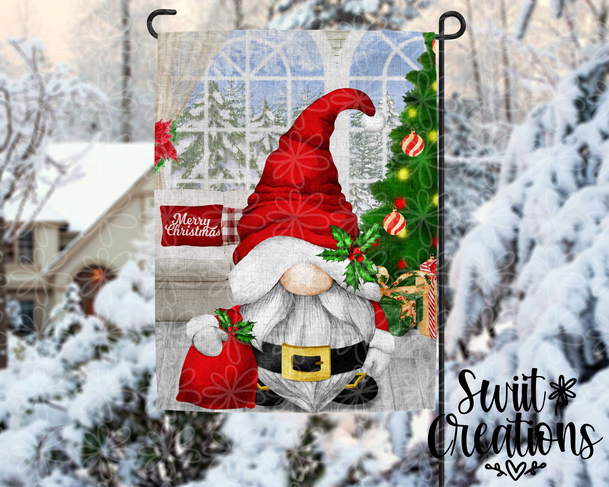 Santa Gnome Flag (YF48)