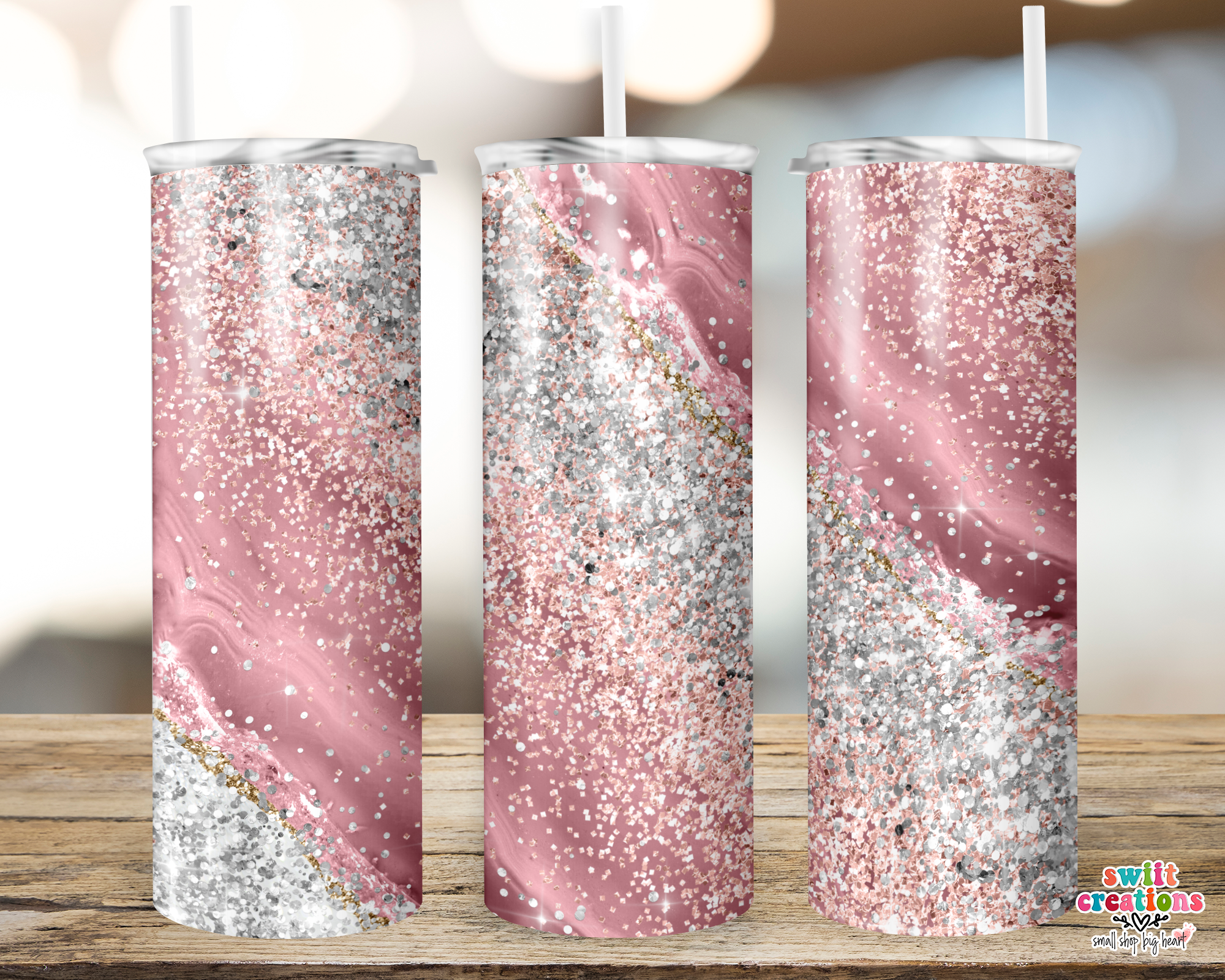 Pink Glitter Tumbler (T177)