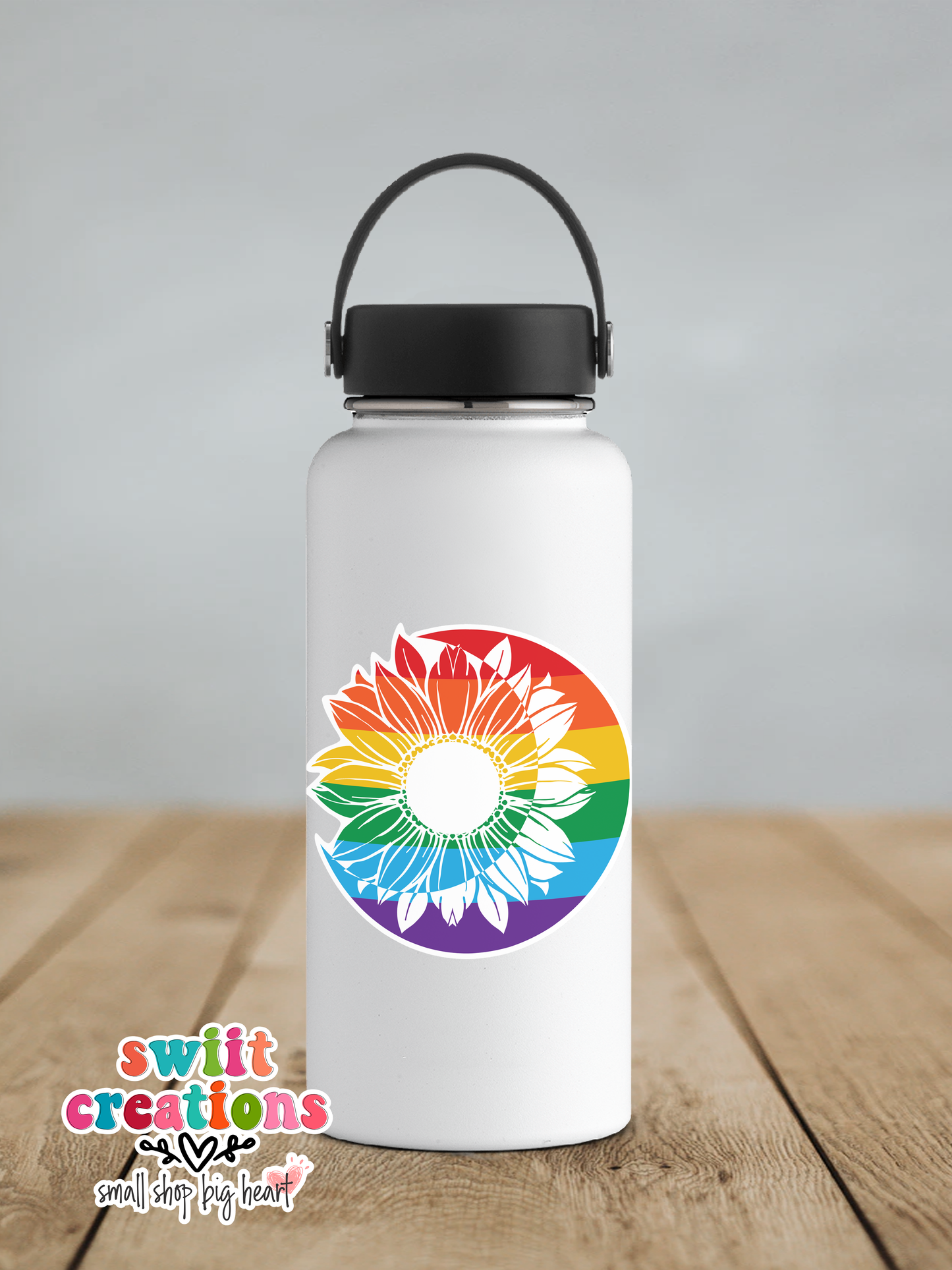 Flower & Moon Rainbow Waterproof Sticker (SS004) | SCD109