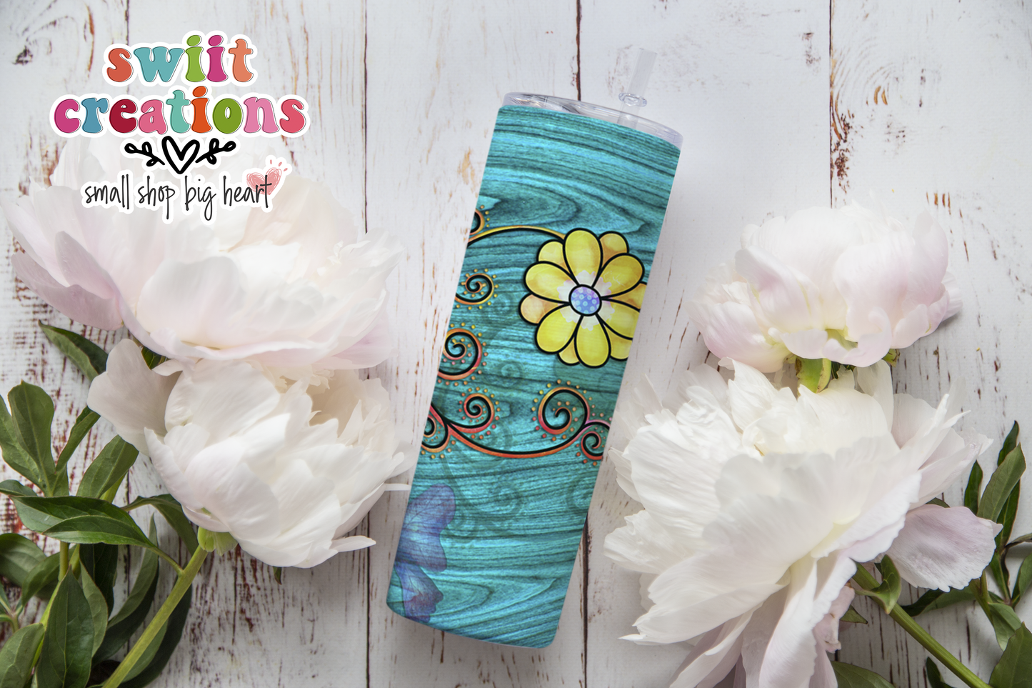 Teal Butterfly Tumbler (T170)