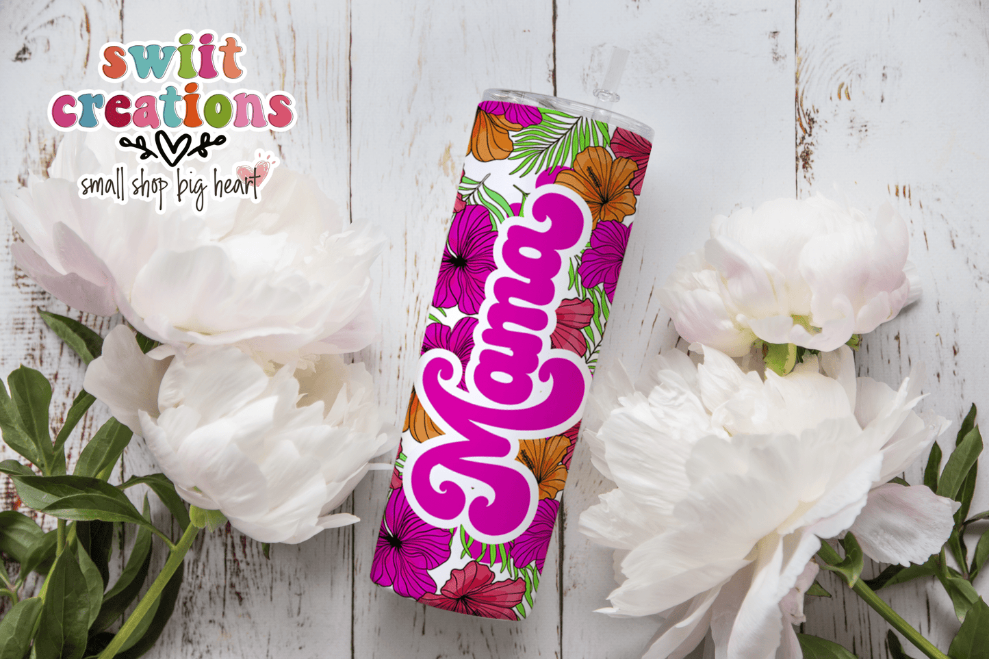 Bright Flower Mama Tumbler (T328) - Swiit Creations