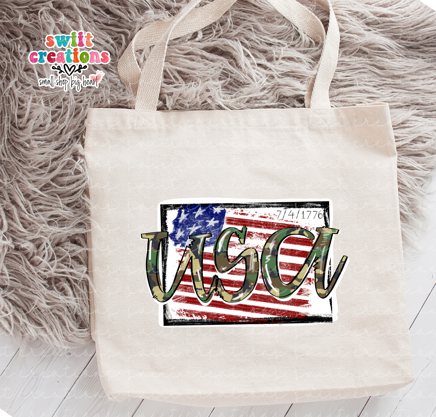 USA Camo Large Linen Tote