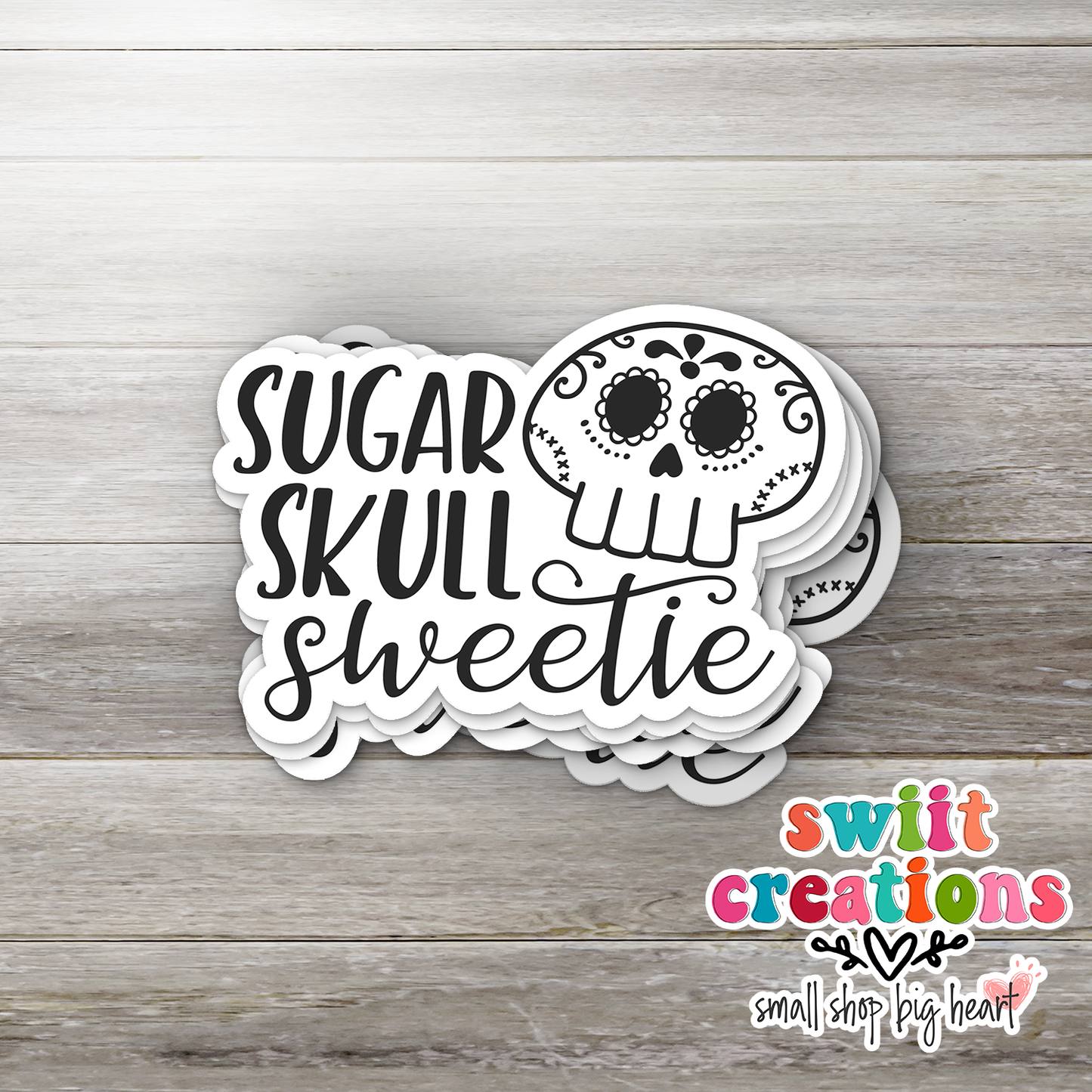 Sugar Skull Sweetie Waterproof Sticker (SS227) | SCD201