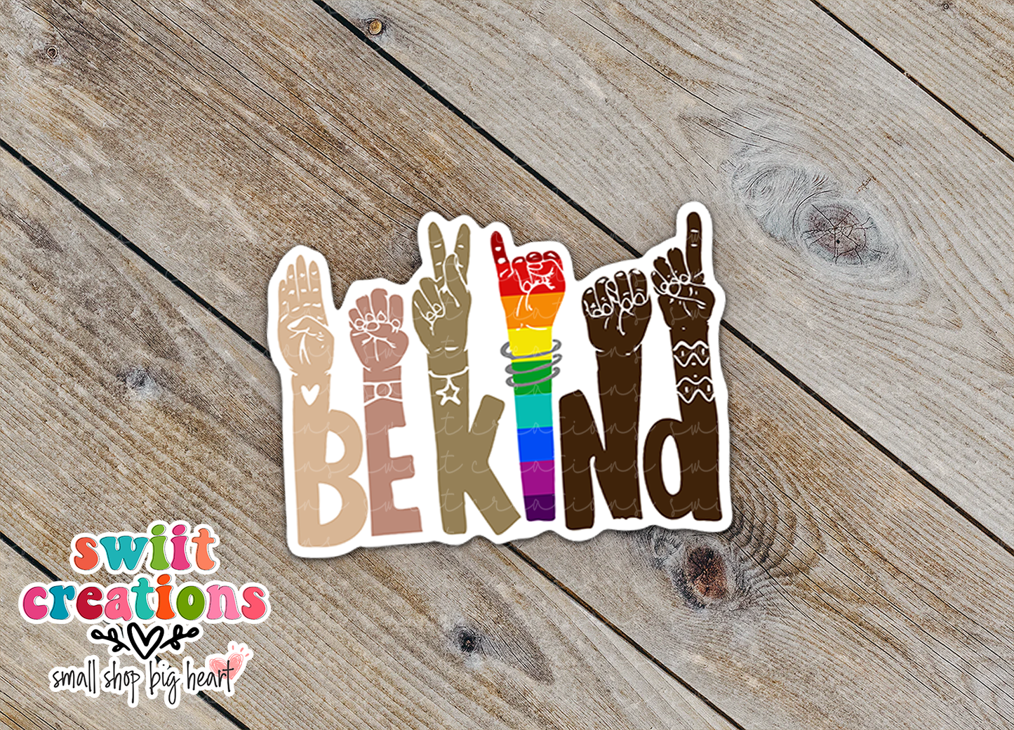 Be Kind Sign Language Waterproof Sticker (SS024) | SCD113