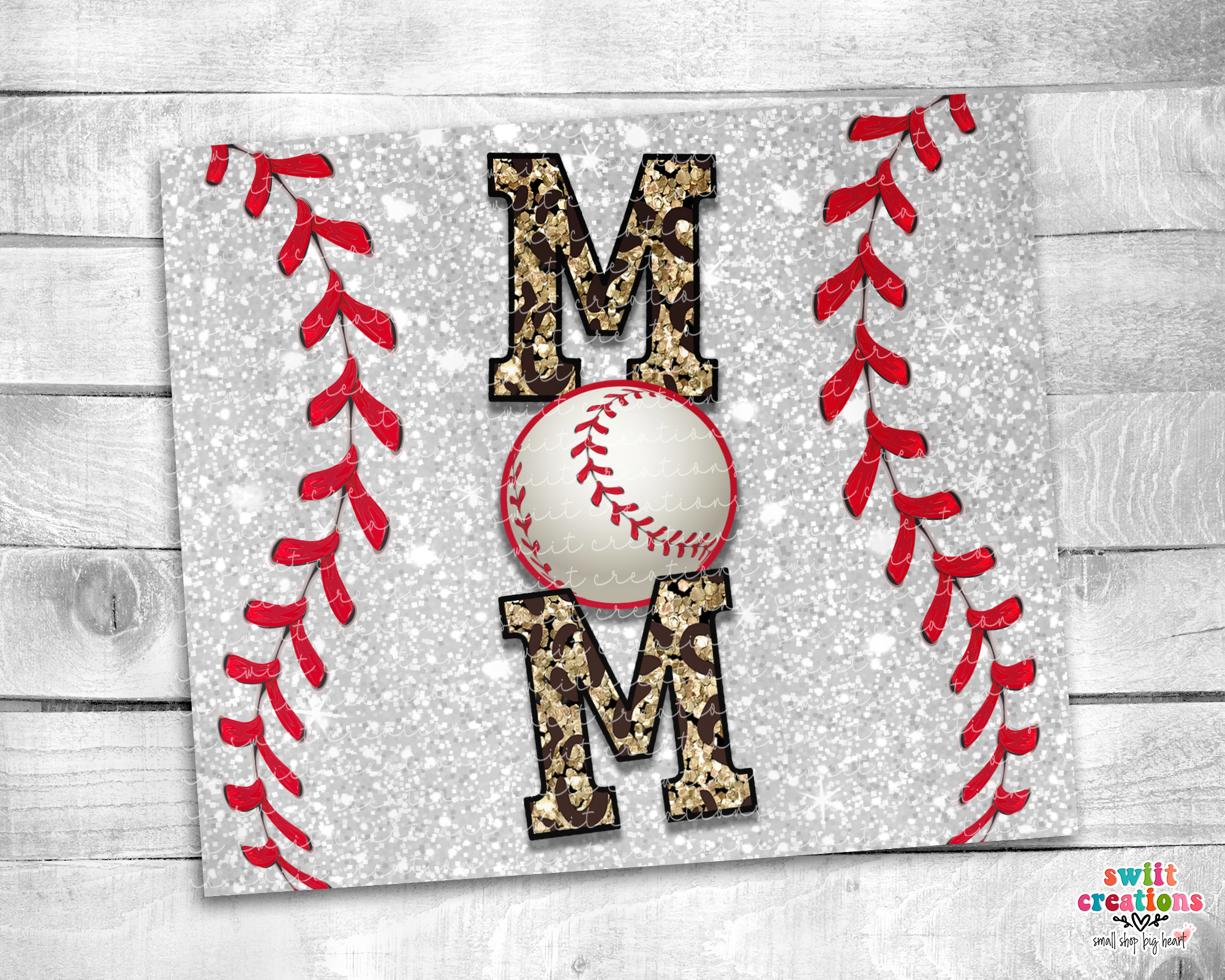 Baseball Mom Glitter Tumbler (T270)