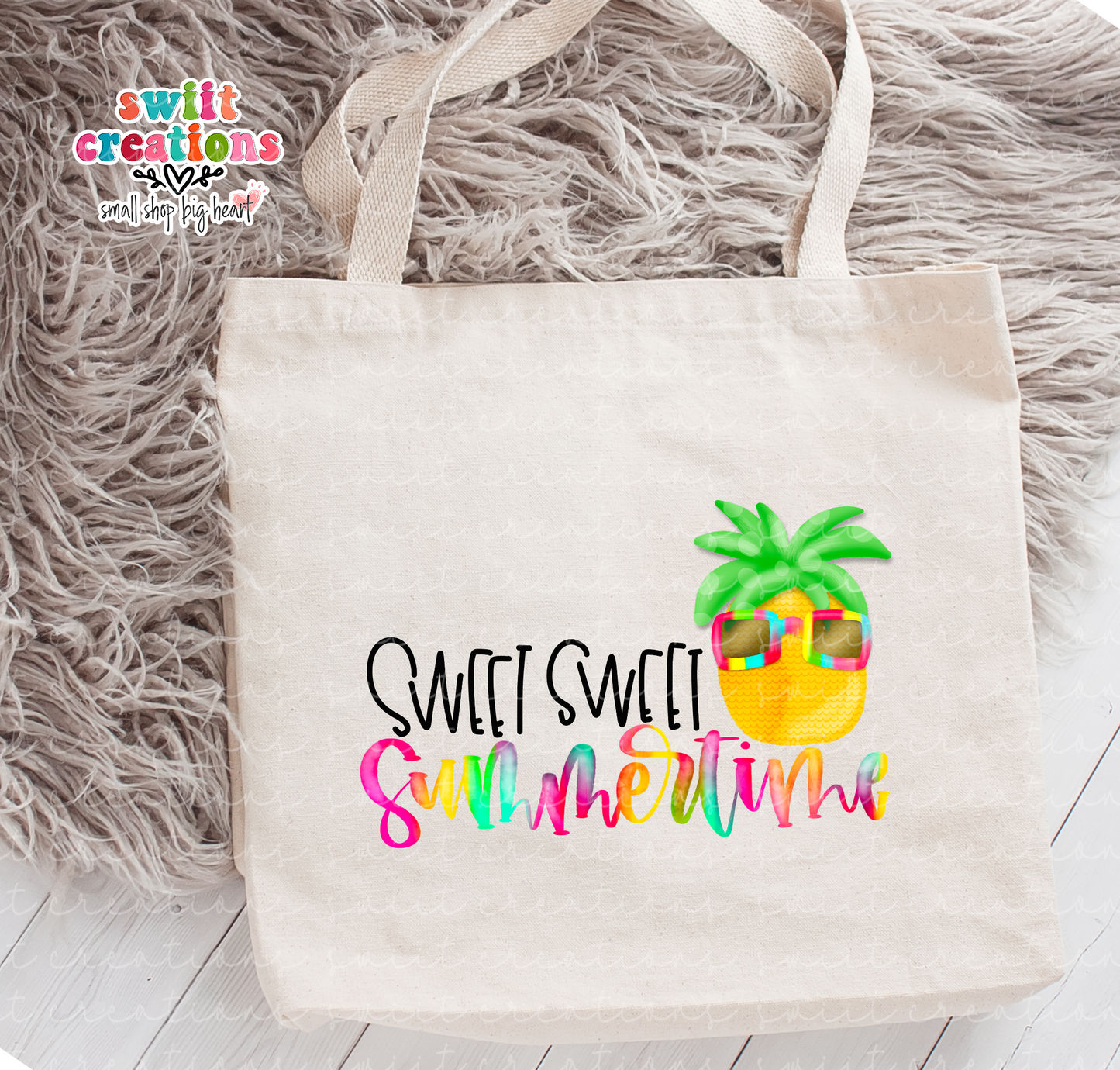 Sweet Sweet Sumertime Large Linen Tote
