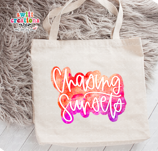 Chasing Sunsets Large Linen Tote