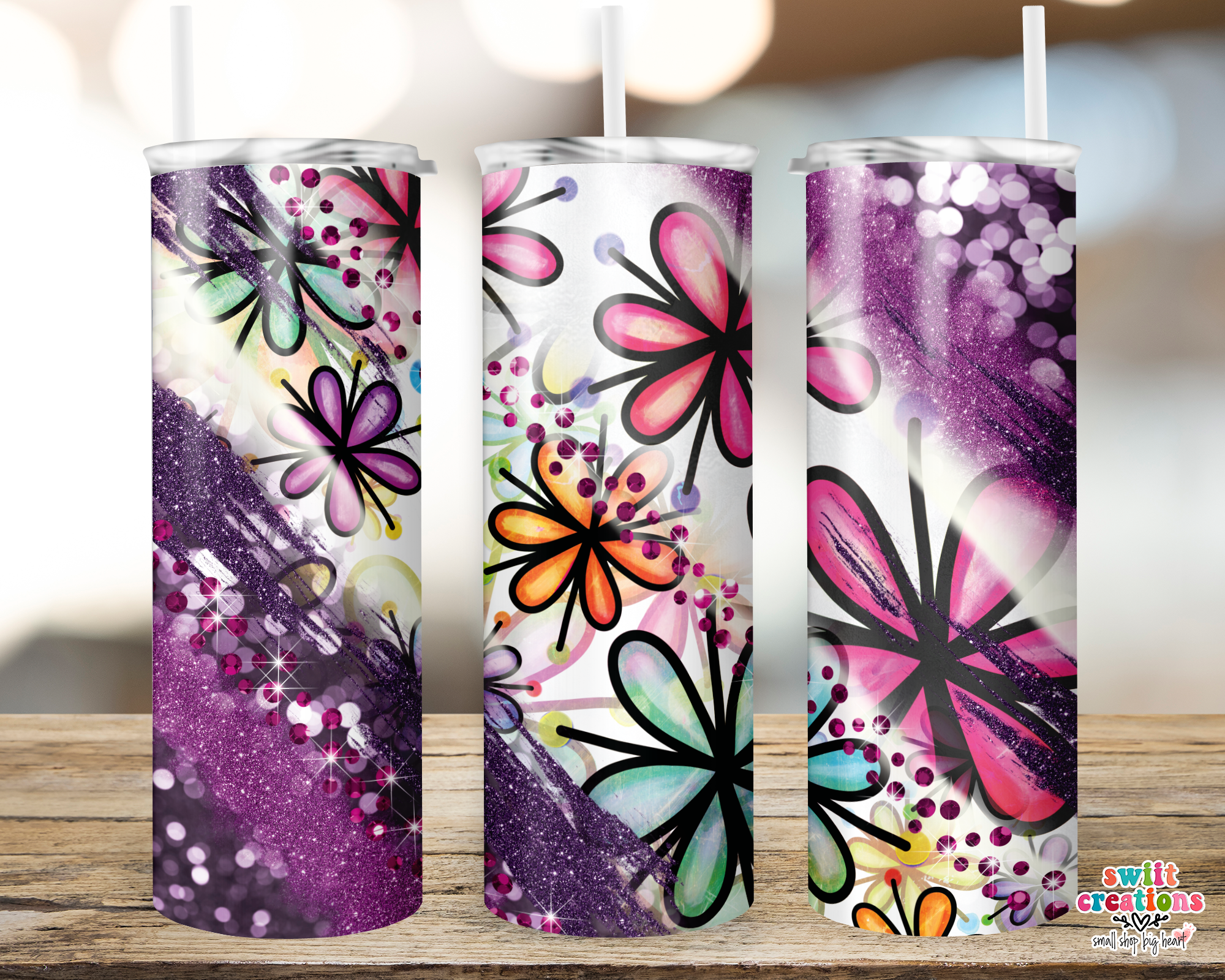 Purple Daisy Tumbler (T181)