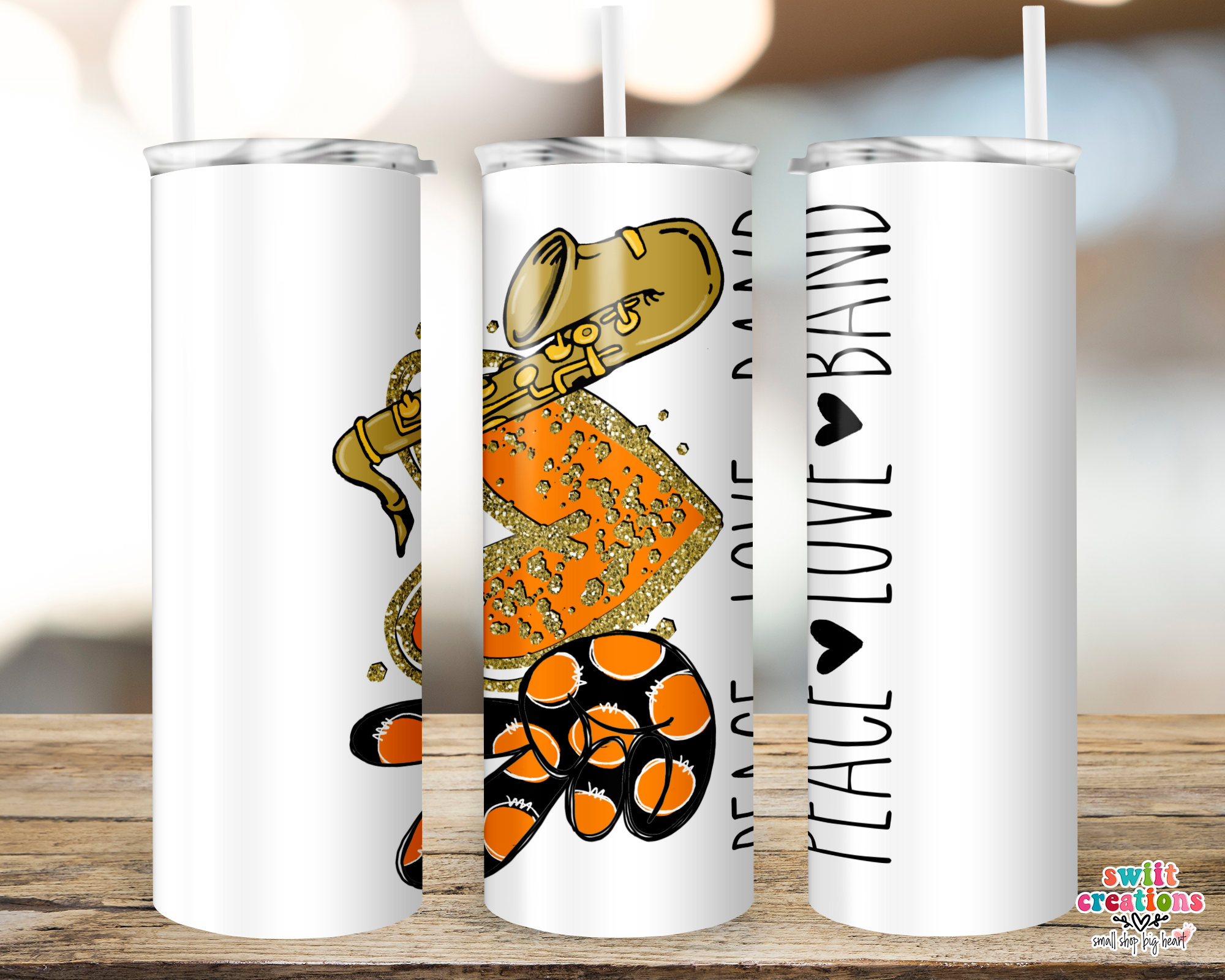 Peace Love Saxophone Tumbler (T264)