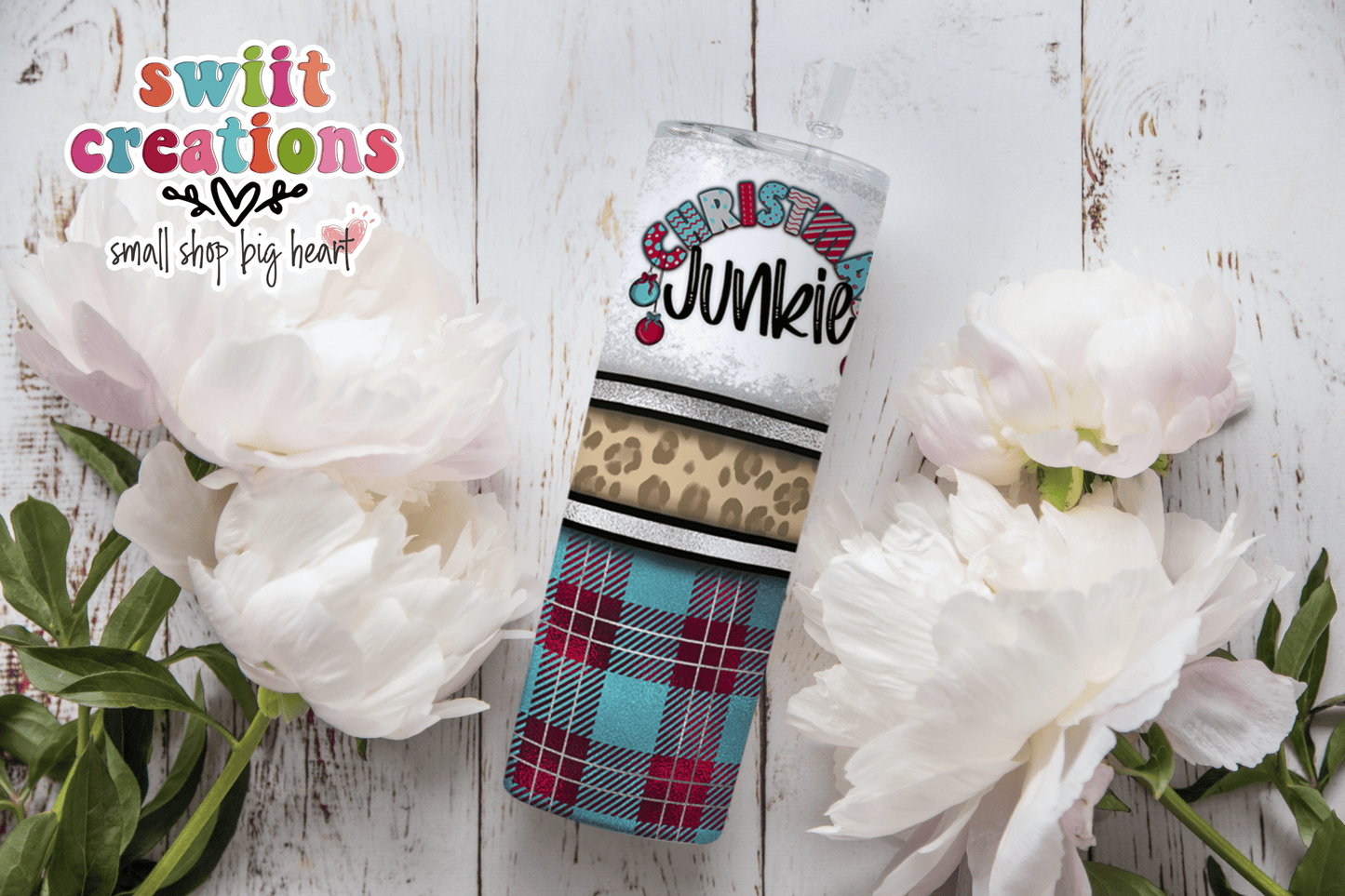 Christmas Junkie Tumbler (T309) - Swiit Creations