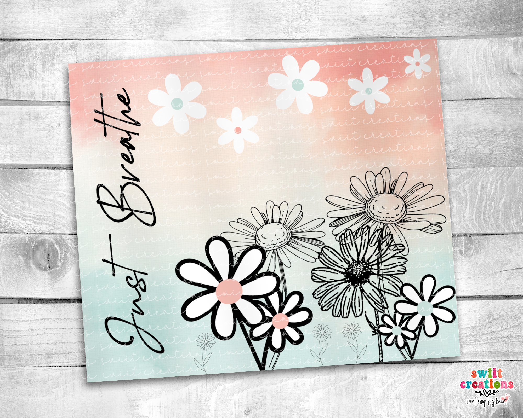 Just Breathe Floral Tumbler (T257)