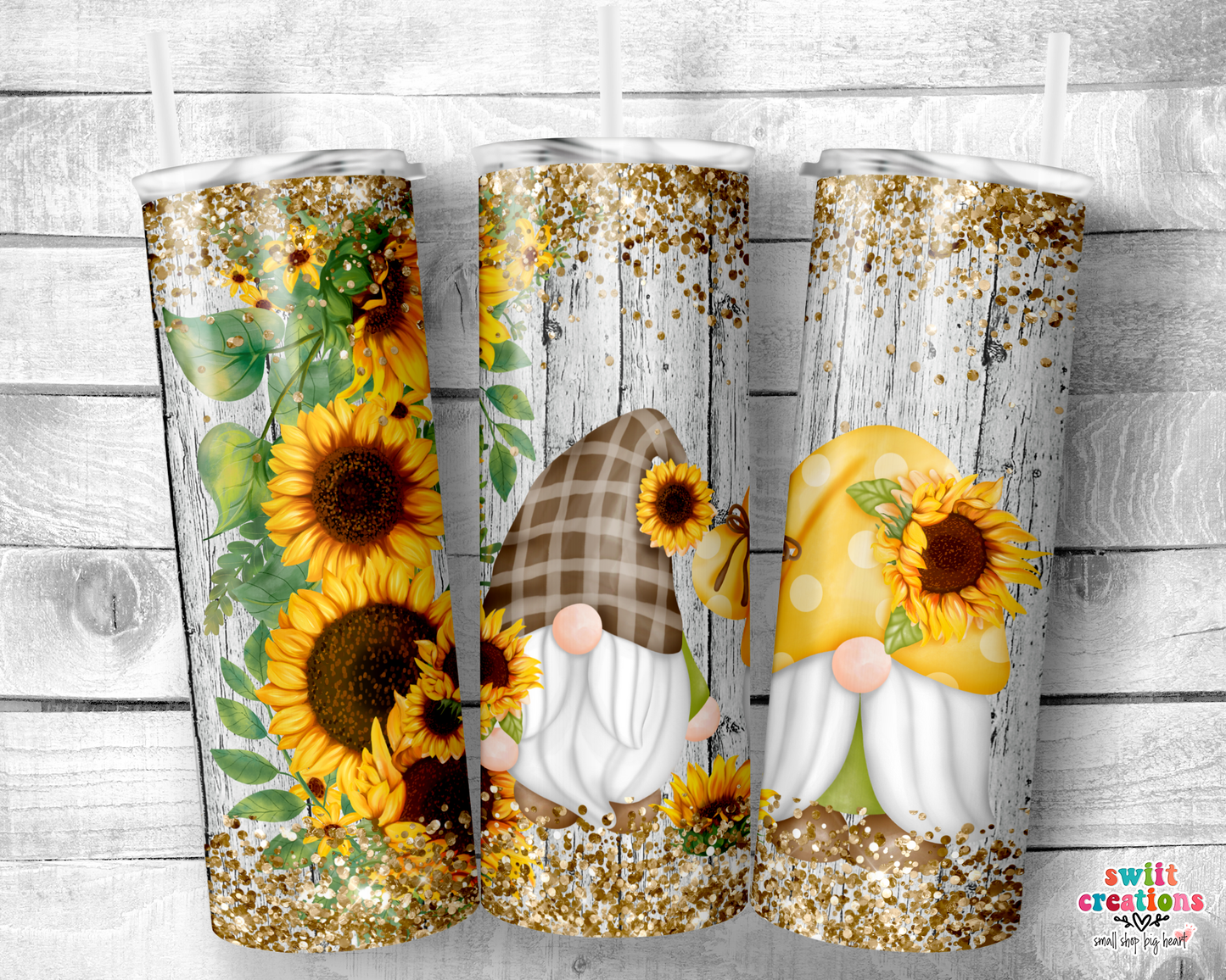 Sunflower Gnome Tumbler (T028)
