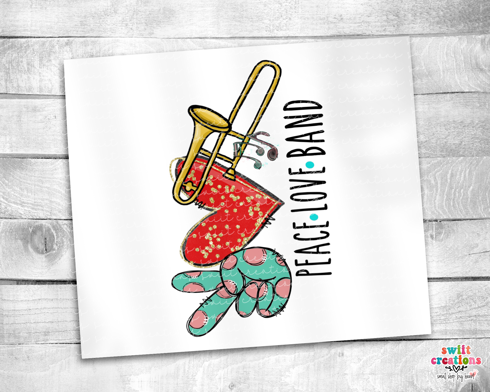 Peace Love Band Tumbler (T267)