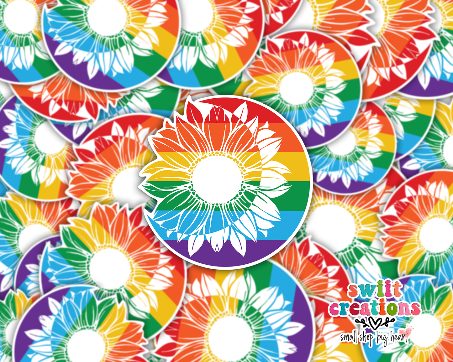 Flower & Moon Rainbow Waterproof Sticker (SS004) | SCD109