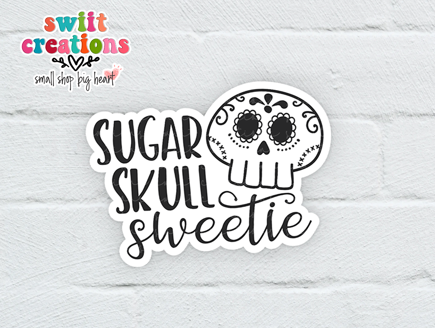 Sugar Skull Sweetie Waterproof Sticker (SS227) | SCD201
