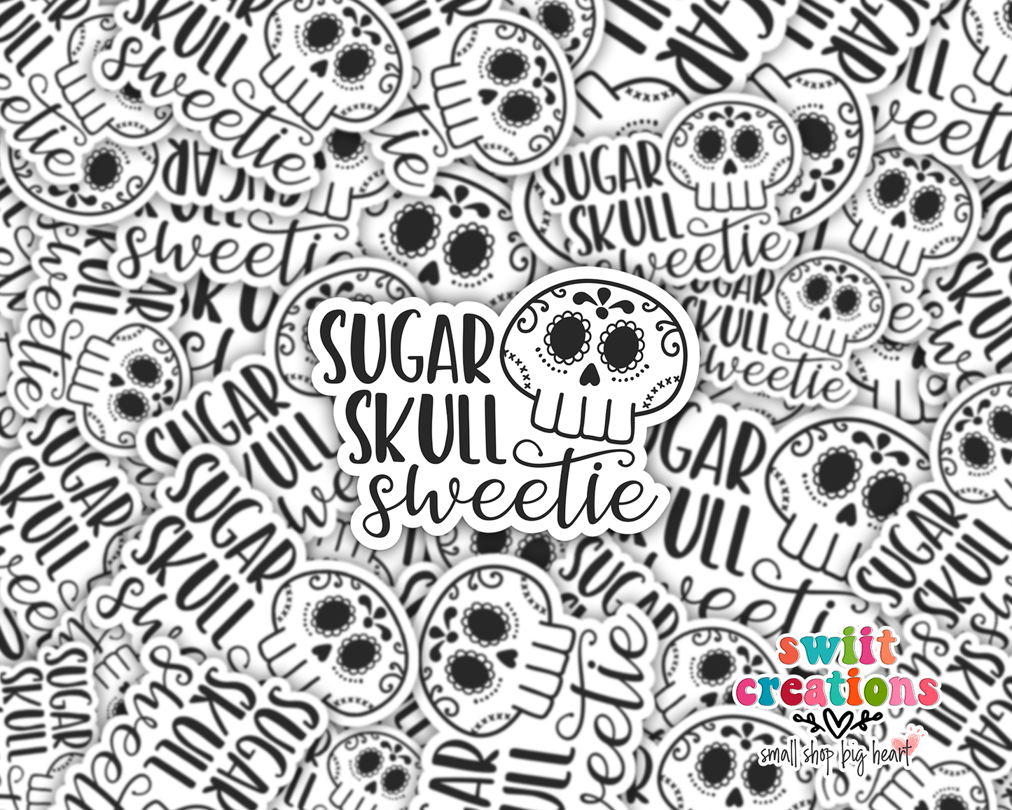 Sugar Skull Sweetie Waterproof Sticker (SS227) | SCD201