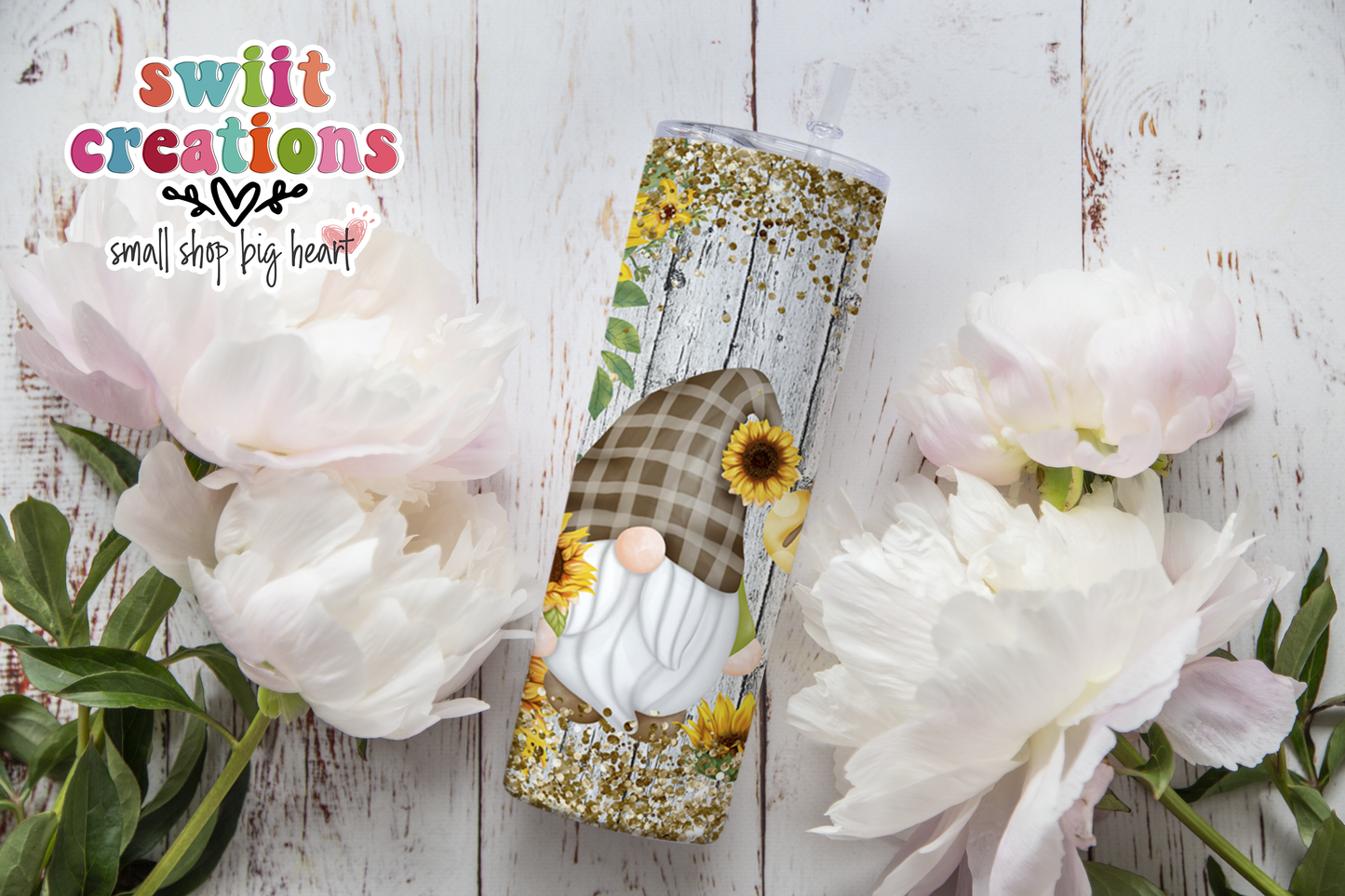 Sunflower Gnome Tumbler (T028)