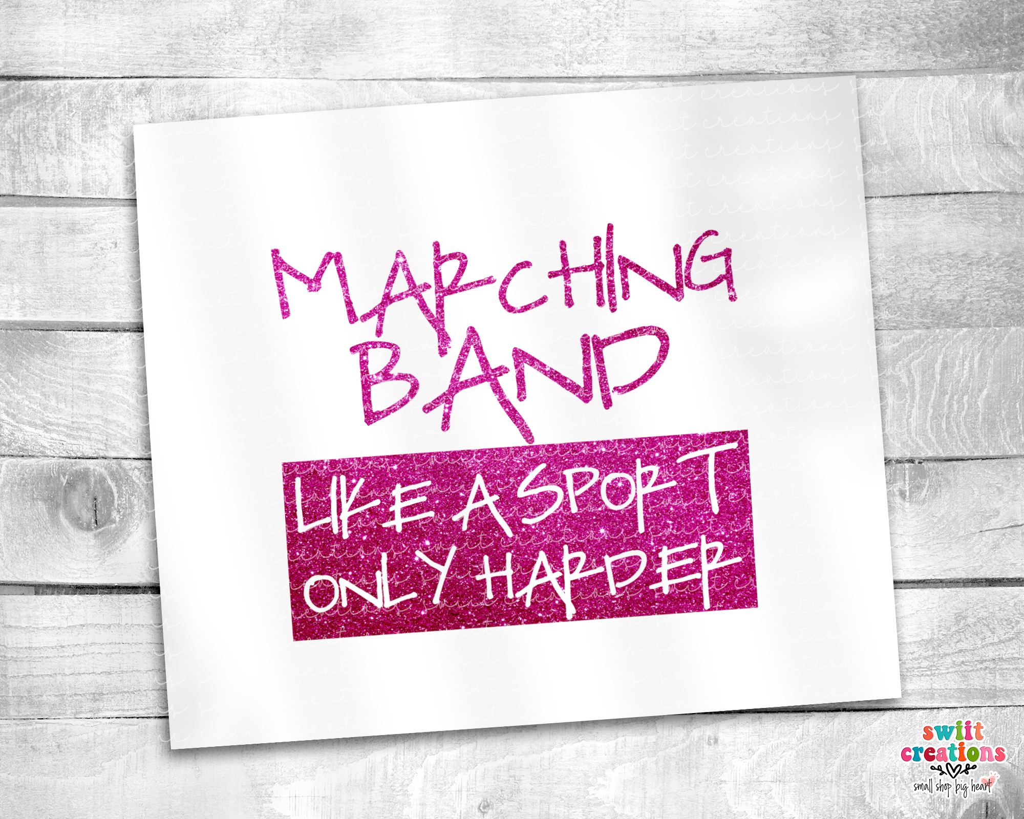 Marching Band Like a Sport Pink Glitter Tumbler (T037)