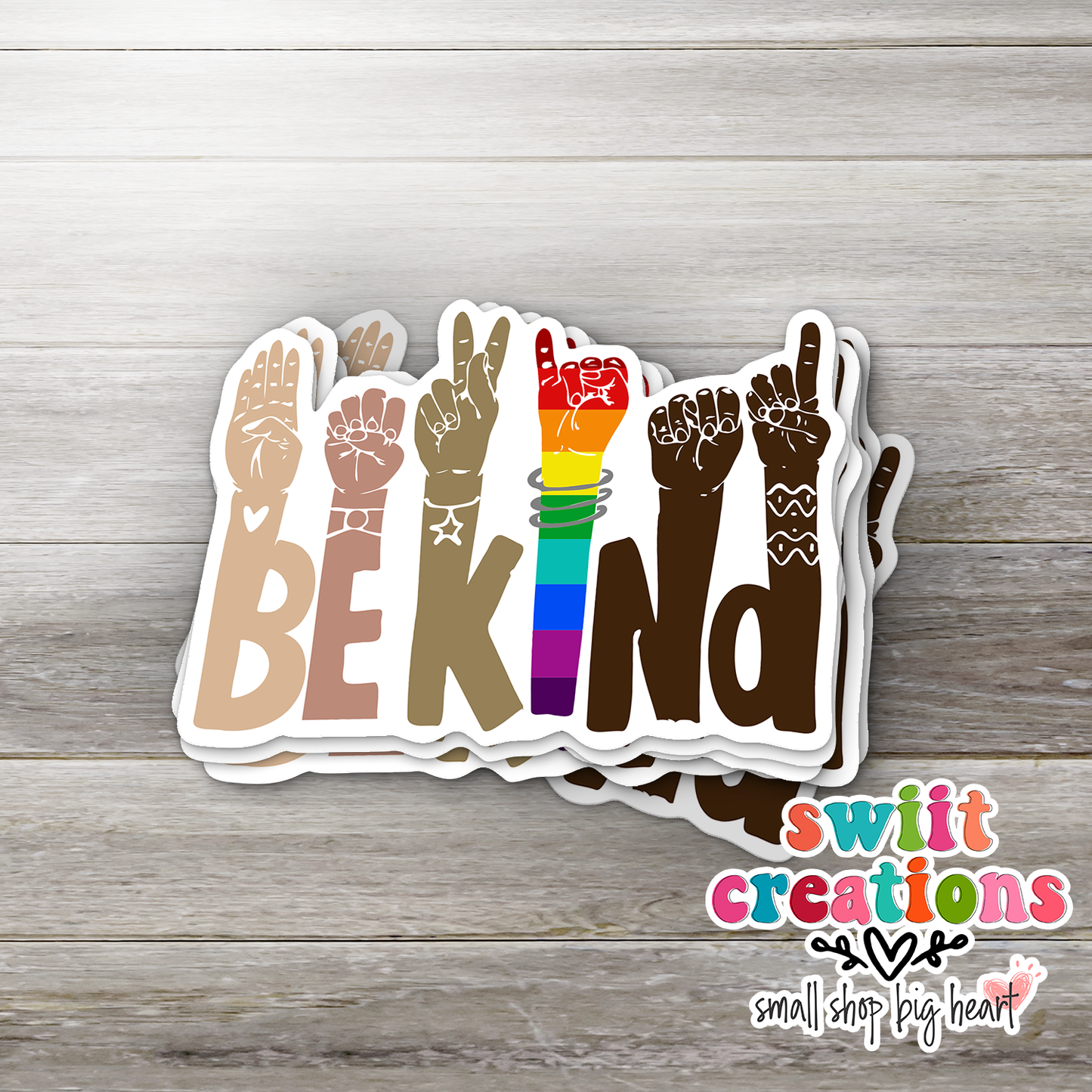 Be Kind Sign Language Waterproof Sticker (SS024) | SCD113