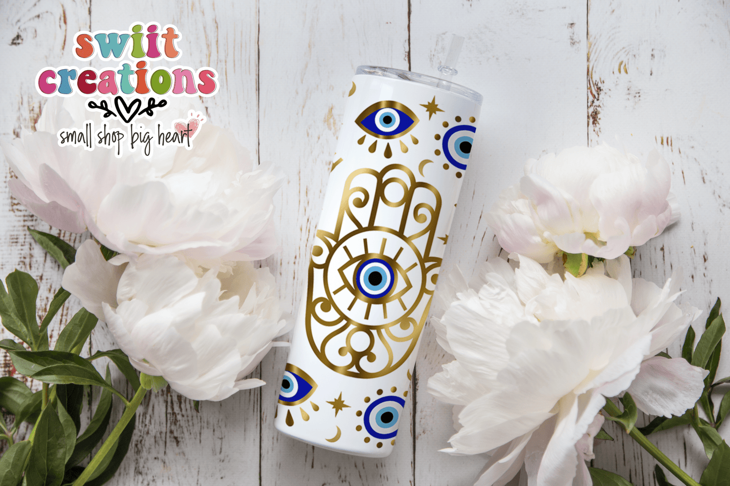Evil Eye Tumbler (T382) - Swiit Creations