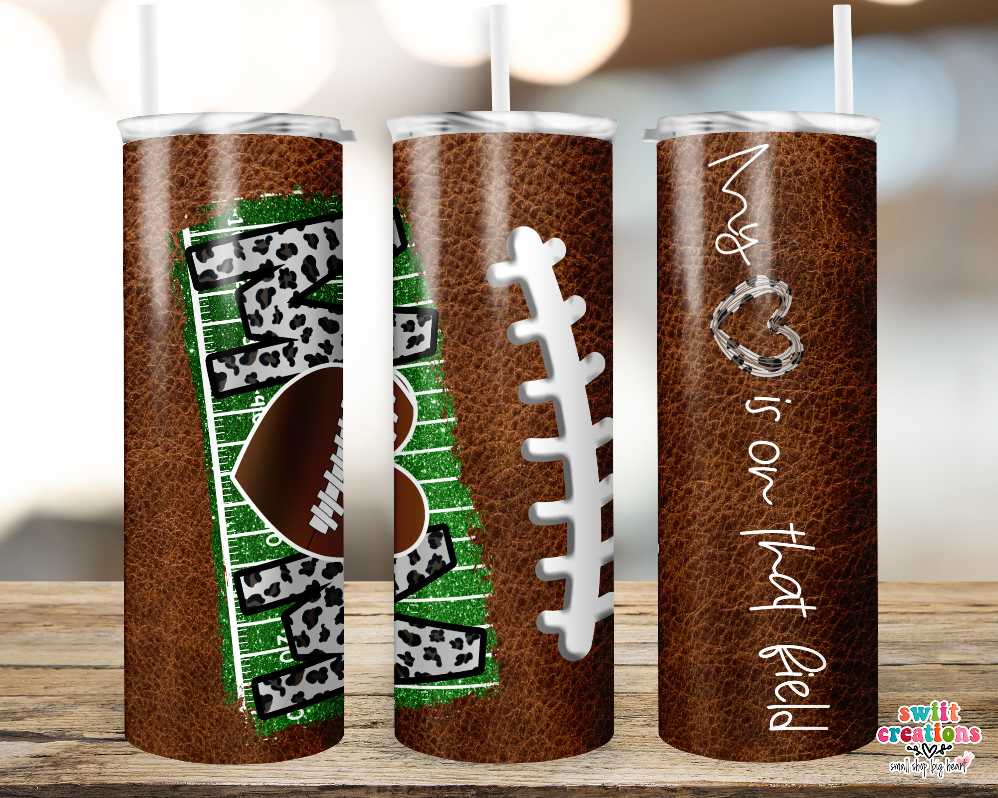 My Heart is On That Field Football Mom Tumbler (T347)