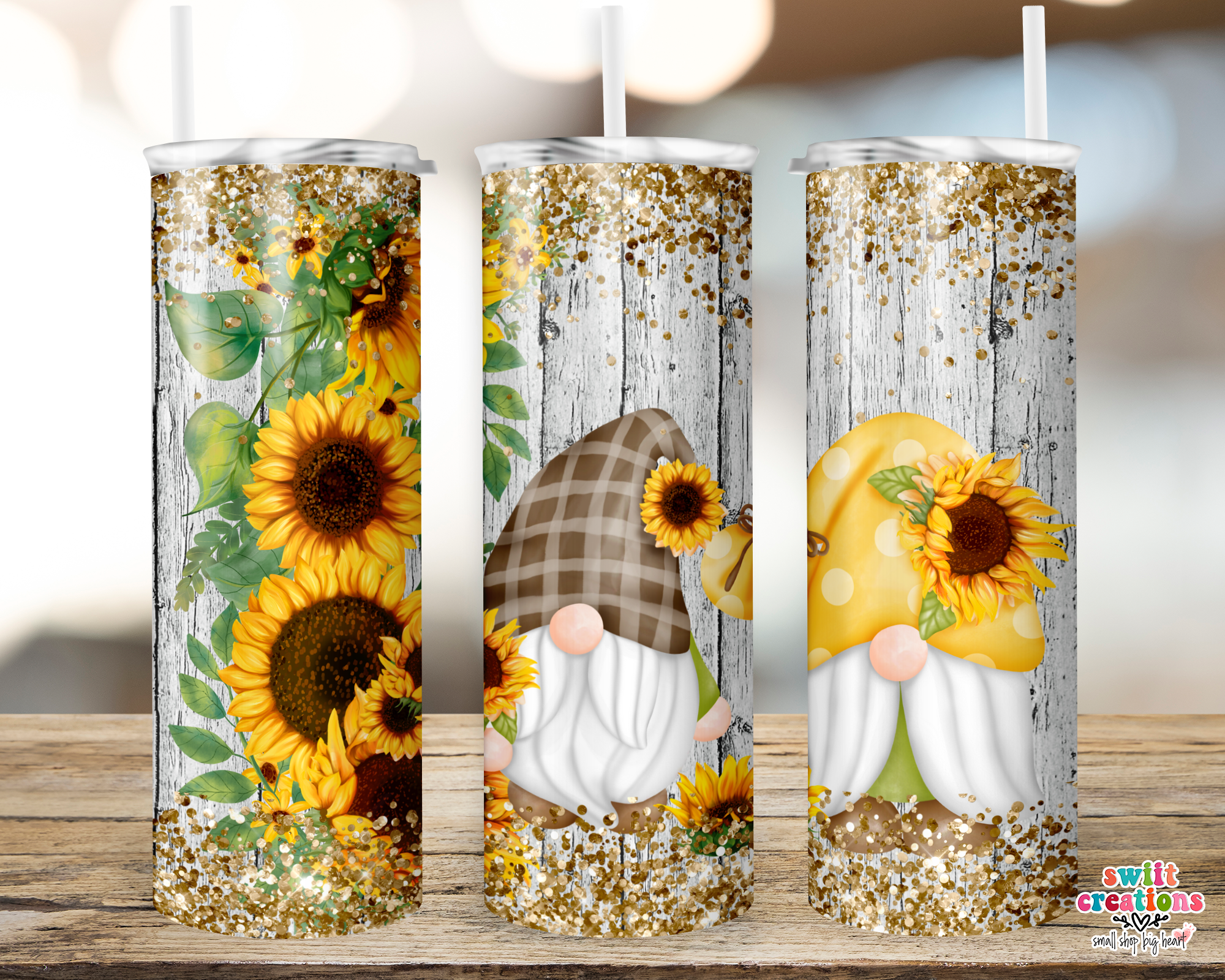 Sunflower Gnome Tumbler (T028)