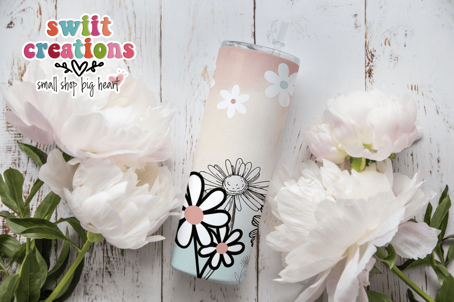 Just Breathe Floral Tumbler (T257) - Swiit Creations