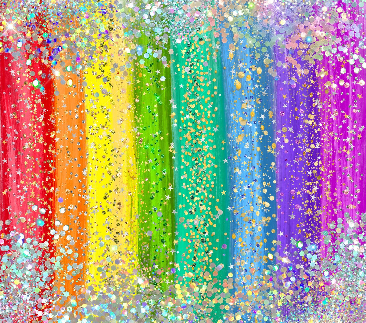 Rainbow Faux Glitter Pride Tumbler (T329) - Swiit Creations