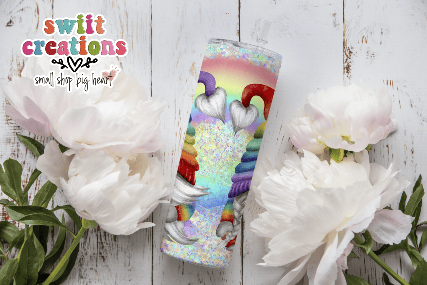 Rainbow Gnome Tumbler (T231) - Swiit Creations