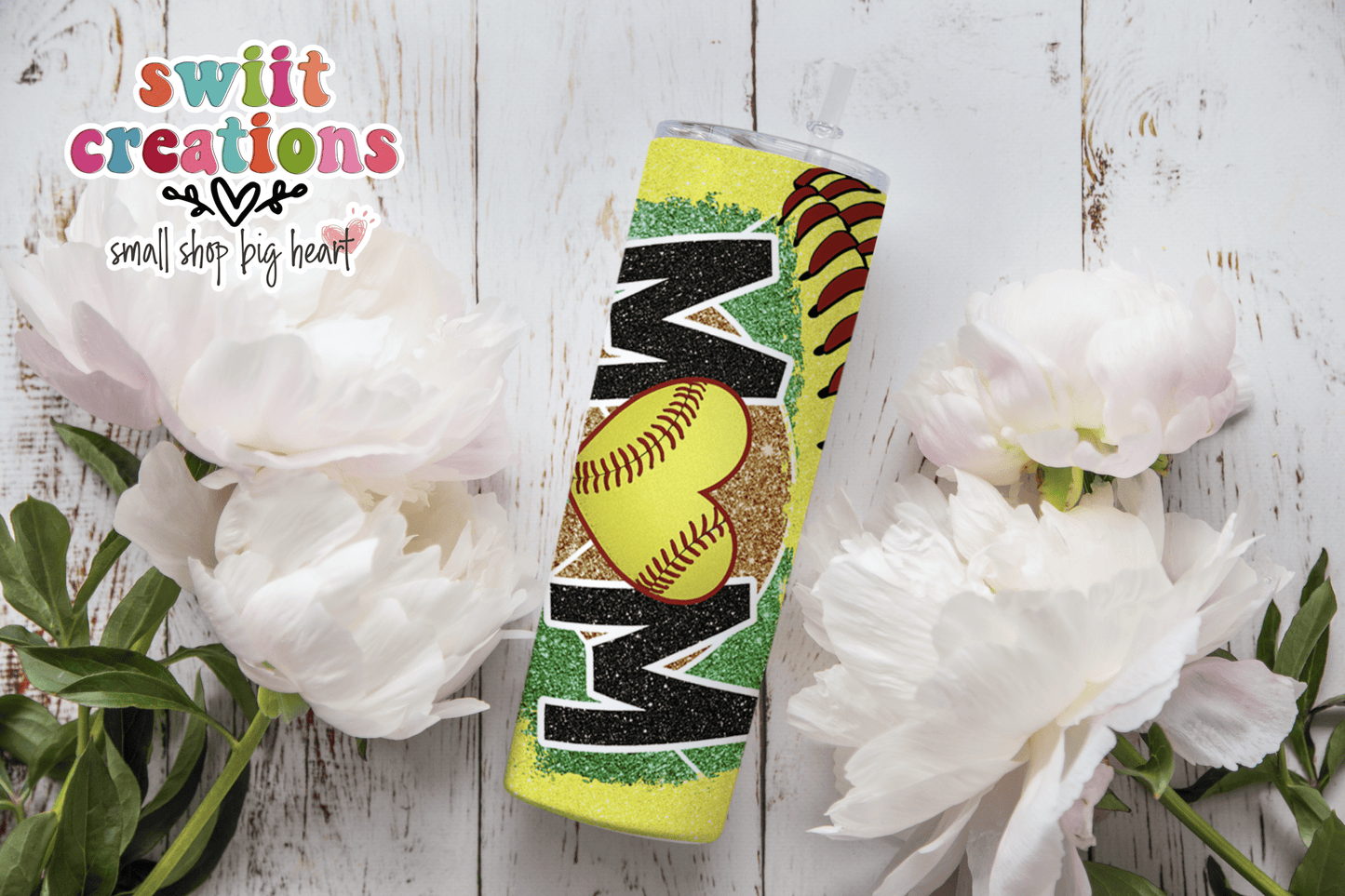 Softball Mom Tumbler (T339) - Swiit Creations