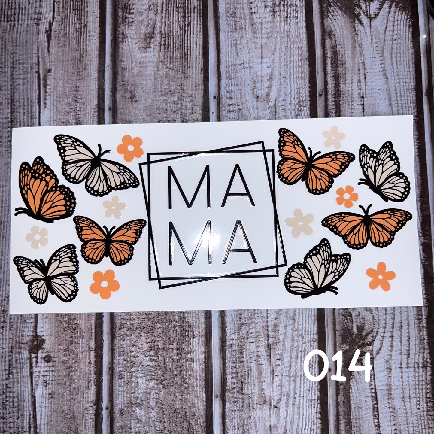 Mama Butterfly DTF 16oz Cup Wrap - UV DTF - DTF014