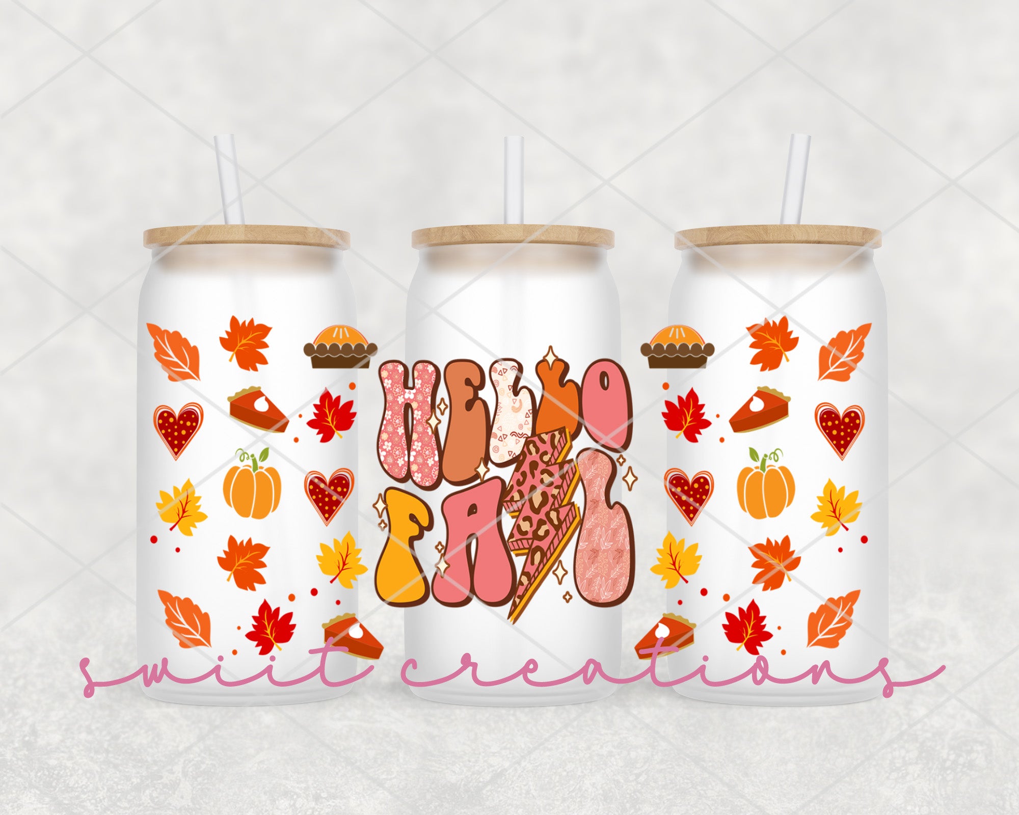 three cans of hello fall beverage on a white background