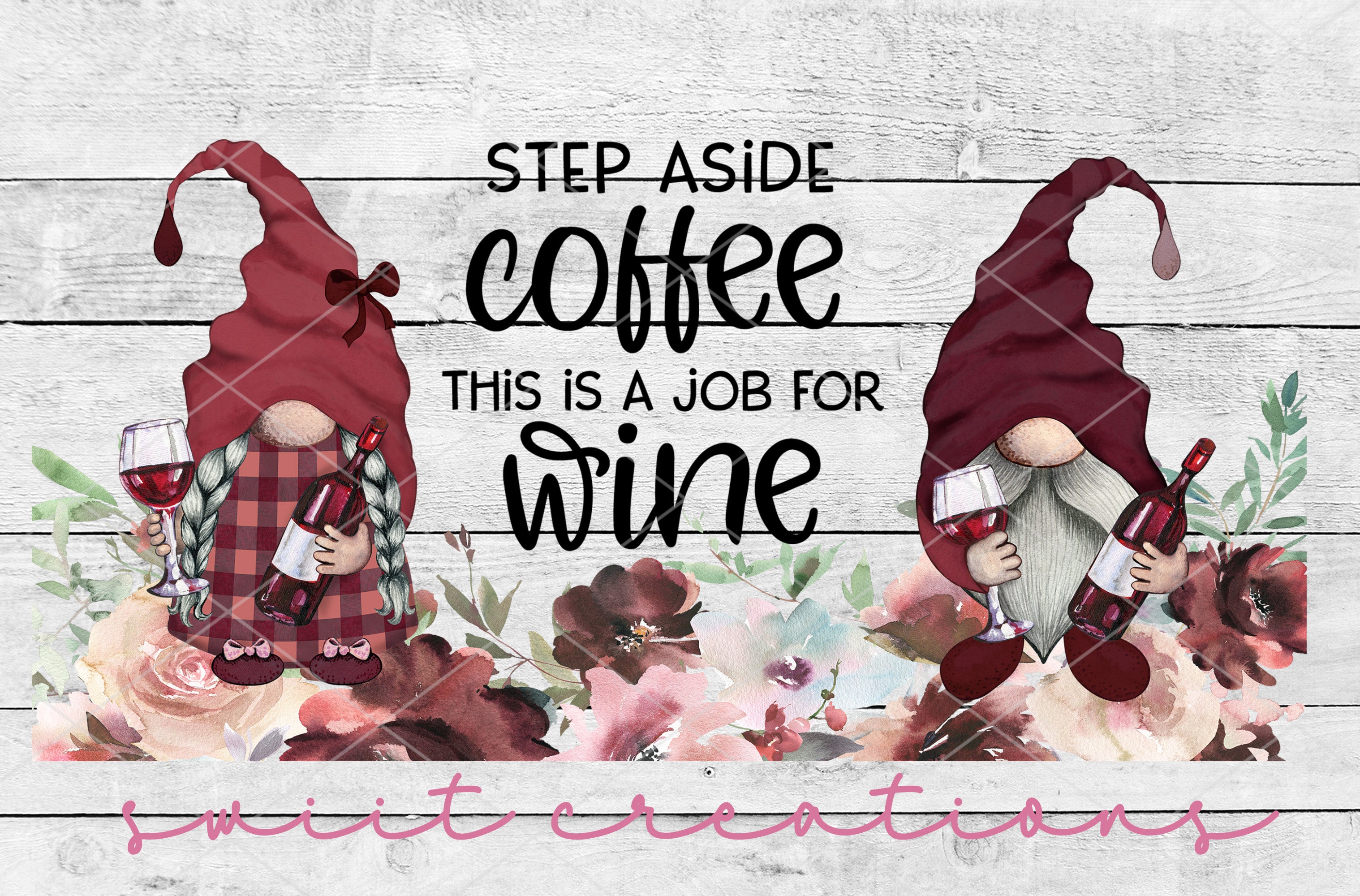 a sign that says, step aside coffee this is a job for wine