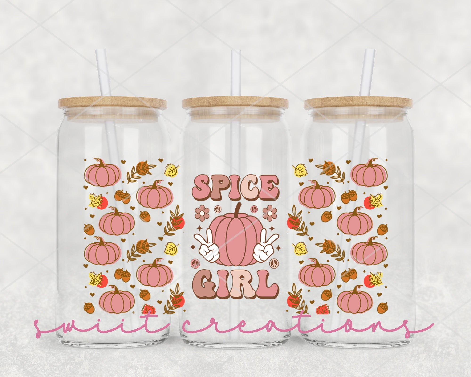 a couple of glass cups with straws in them