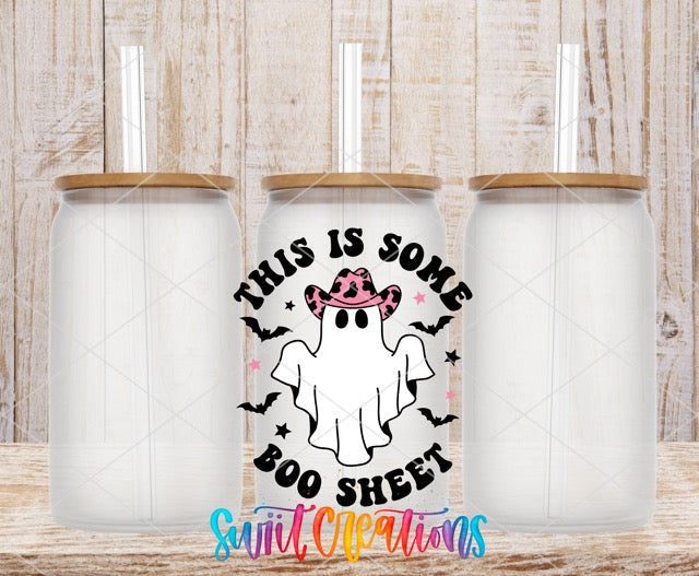two personalized halloween tumbles with the words, this is some booo sheet