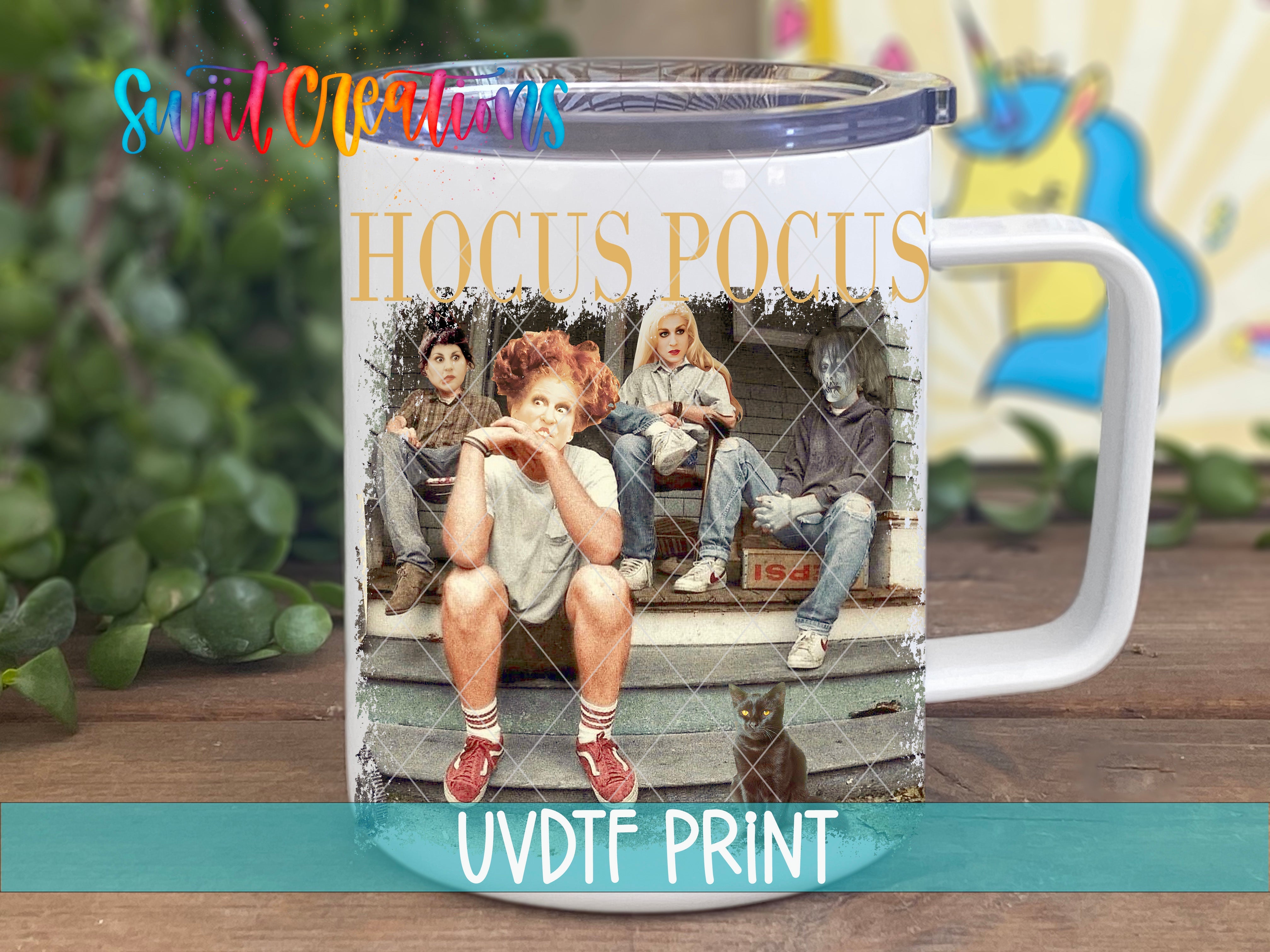a coffee mug with a picture of three children sitting on a bench