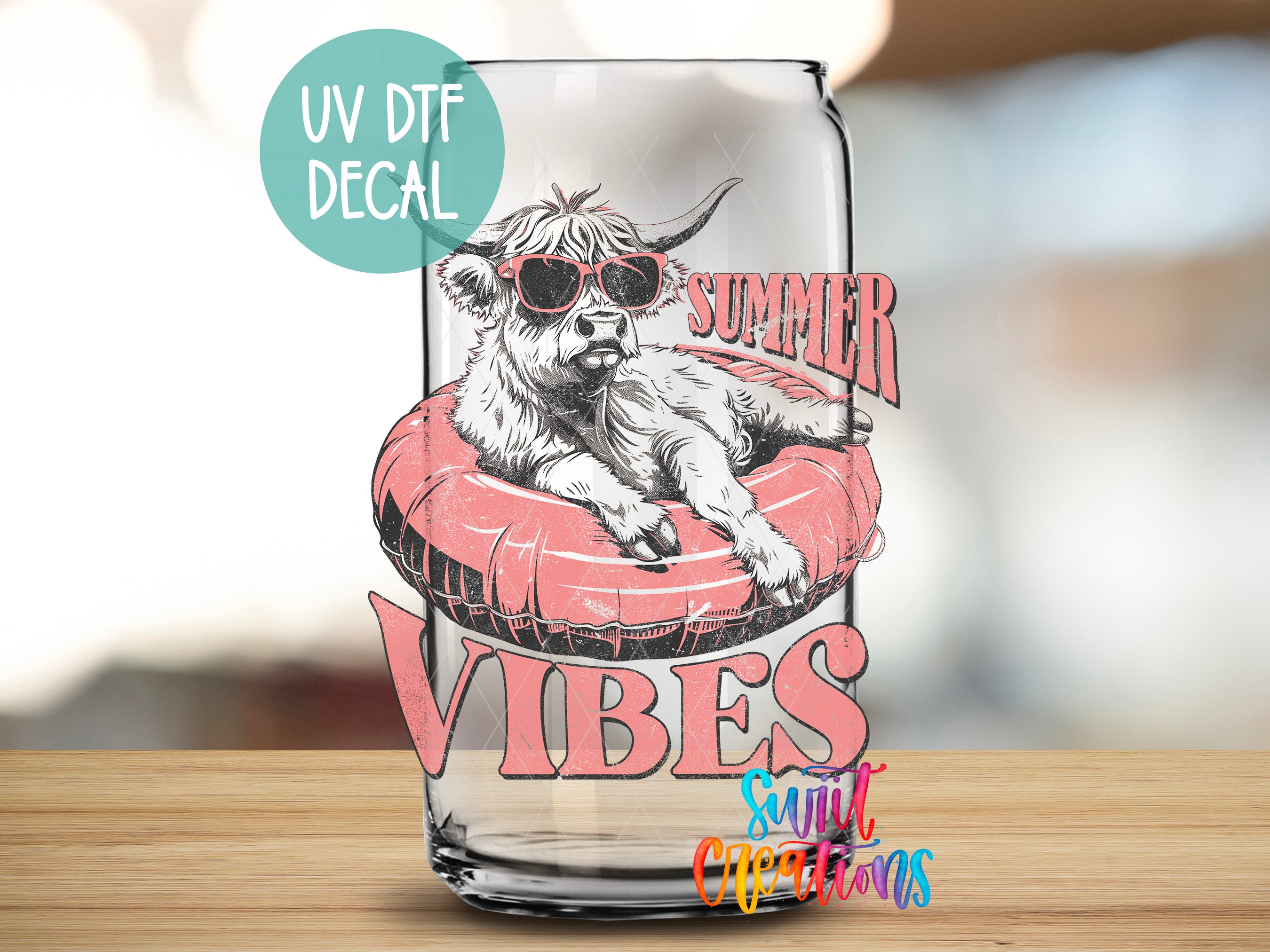 a glass with a picture of a dog on it