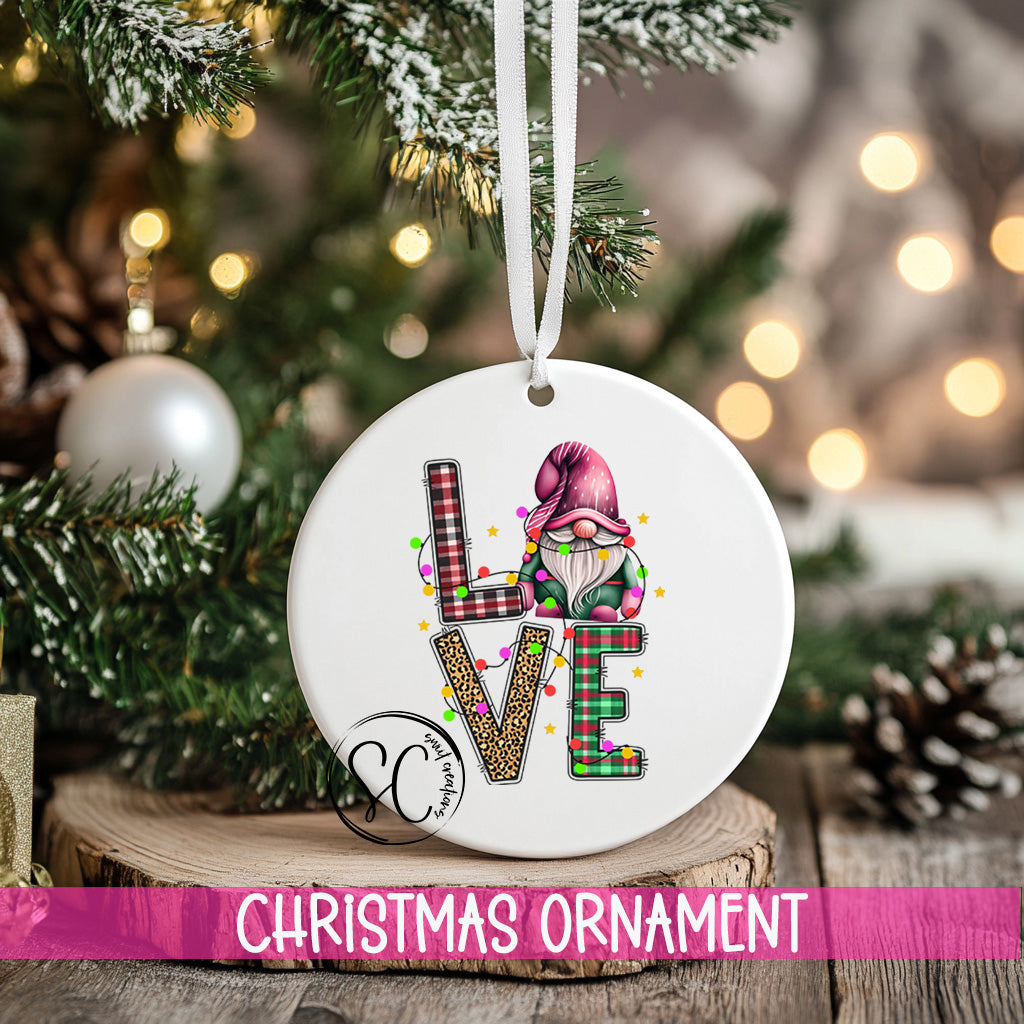 a christmas ornament hanging from a christmas tree